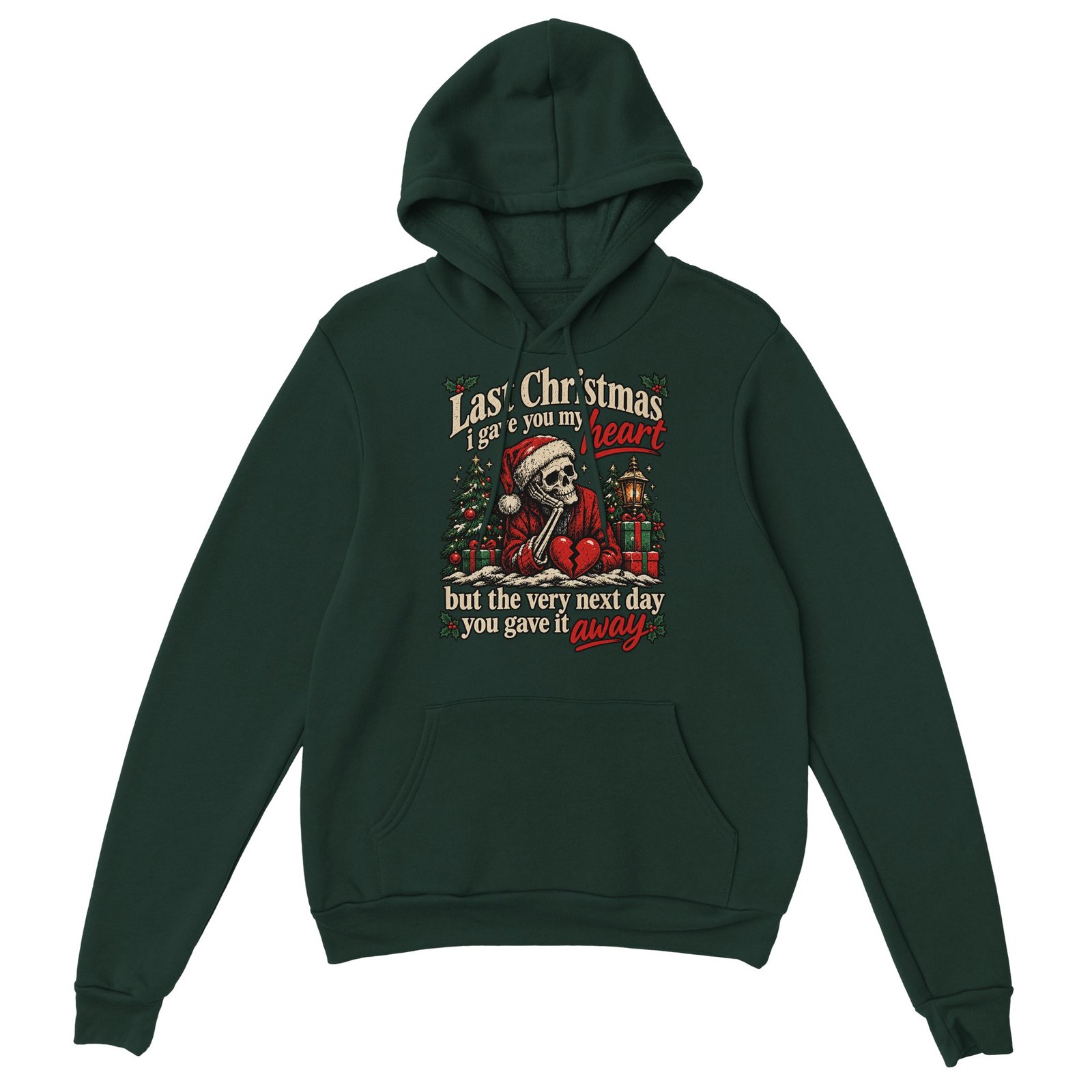 Skeleton Christmas Hoodie - Santa Hat Skeleton with Broken Heart 6 33c99524-152e-4a09-8a70-384c2f468bdb
