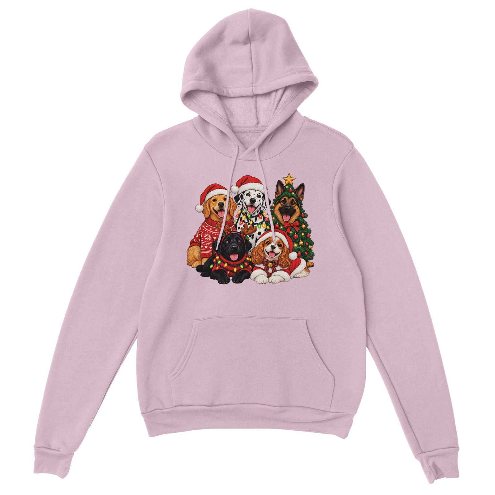 Christmas Dogs Hoodie - Five Festive Pups Classic Unisex Pullover Hoodie 2 39dee576-9f21-4e90-ab20-2be9cb416dd4