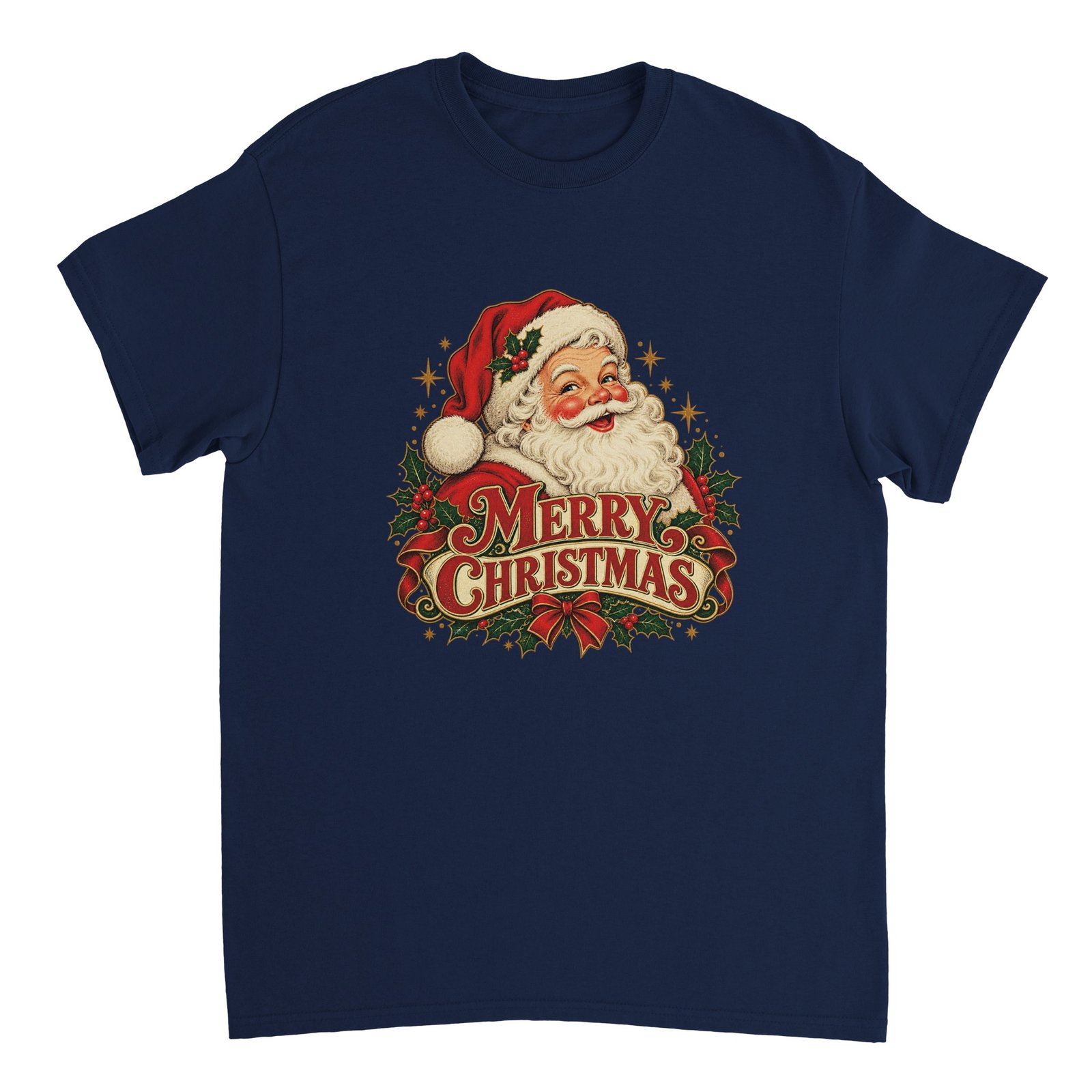 Merry Christmas Santa Shirt - Vintage Smiling Santa Heavyweight Unisex Tee 9 3d4a6a83-2e2f-4920-ab78-eb501e9cfe8d