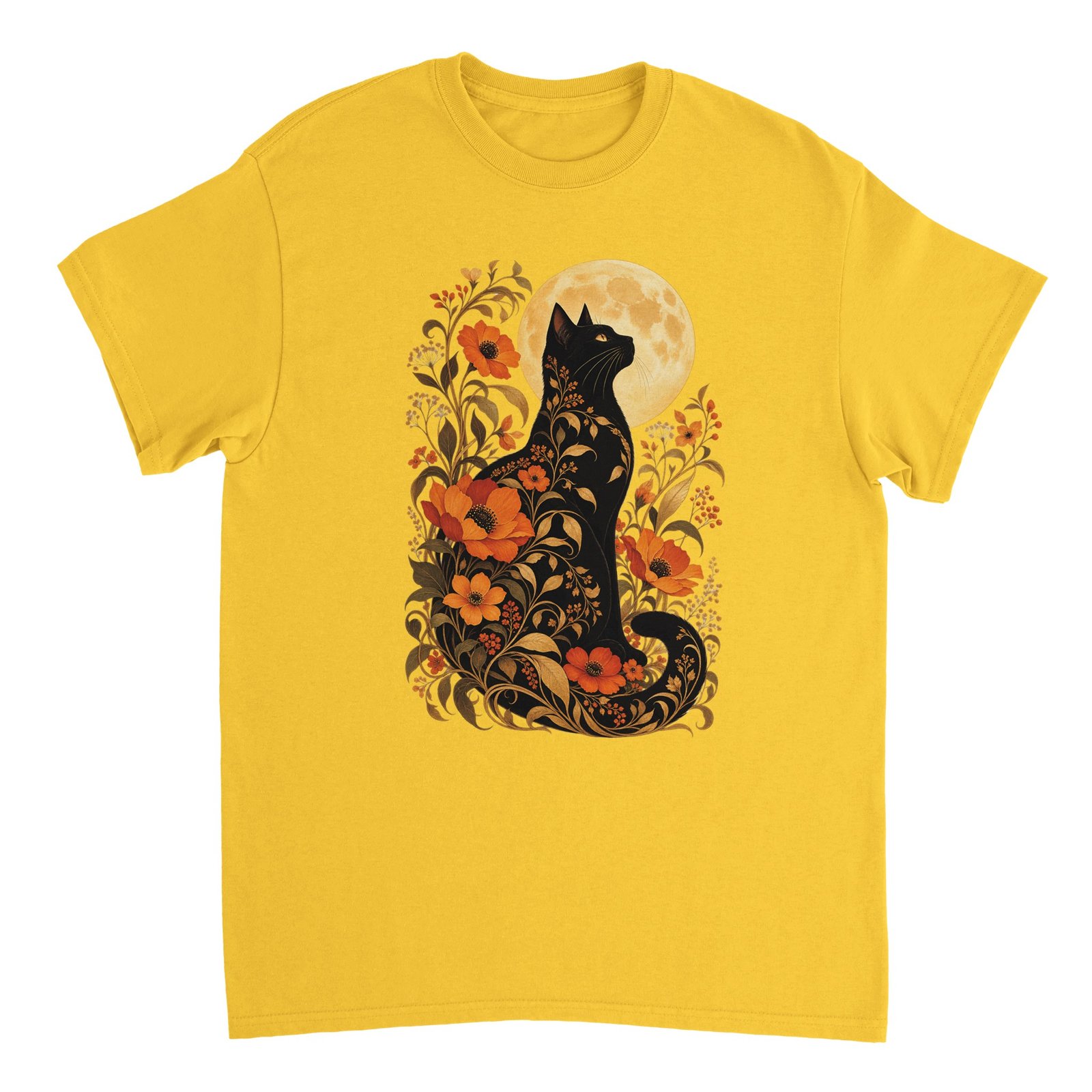 Black Cat Full Moon Shirt – Gothic Floral Cat & Autumn Moon Halloween T-Shirt 5 5bfbbc53-6ec4-4cdc-8e31-da3d99fc76de