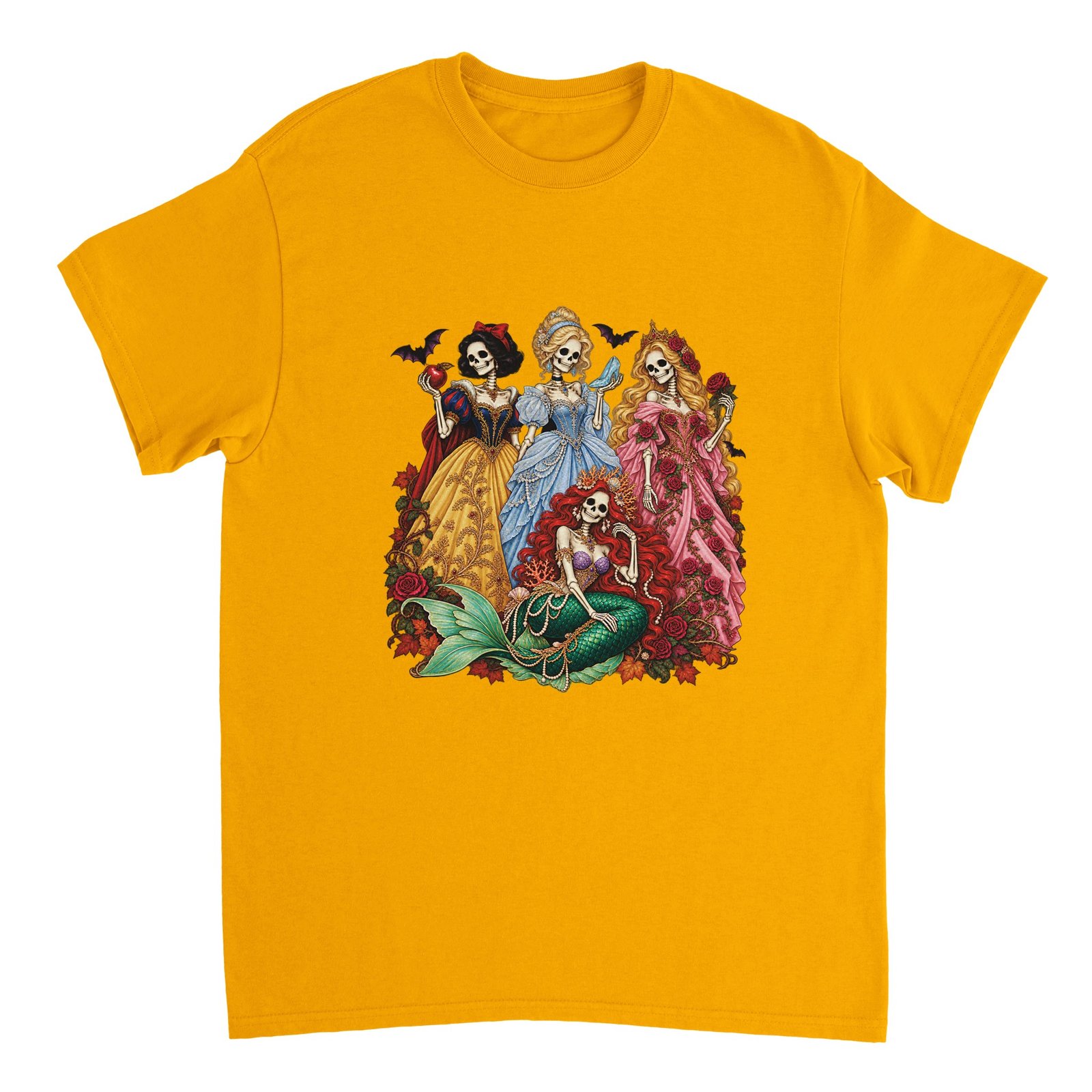 Halloween Skeleton Princesses T-Shirt – Gothic Fairy Tale Graphic Tee 2 5dad096e-de09-45a5-bfa7-5420398a0bb9