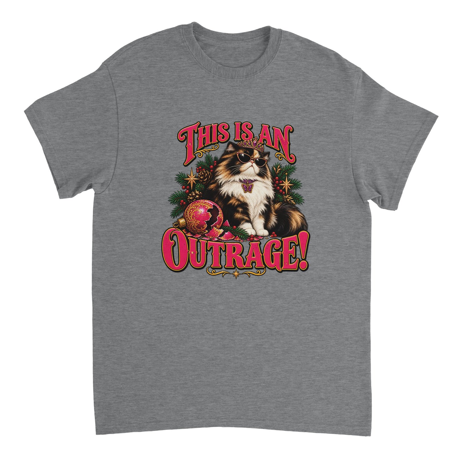 Dungeon Crawler Carl DCC Shirt - This Is An Outrage! Tiara Cat Heavyweight Unisex Tee 9 62e147a4-00aa-47ed-b385-5e766bdca0d9
