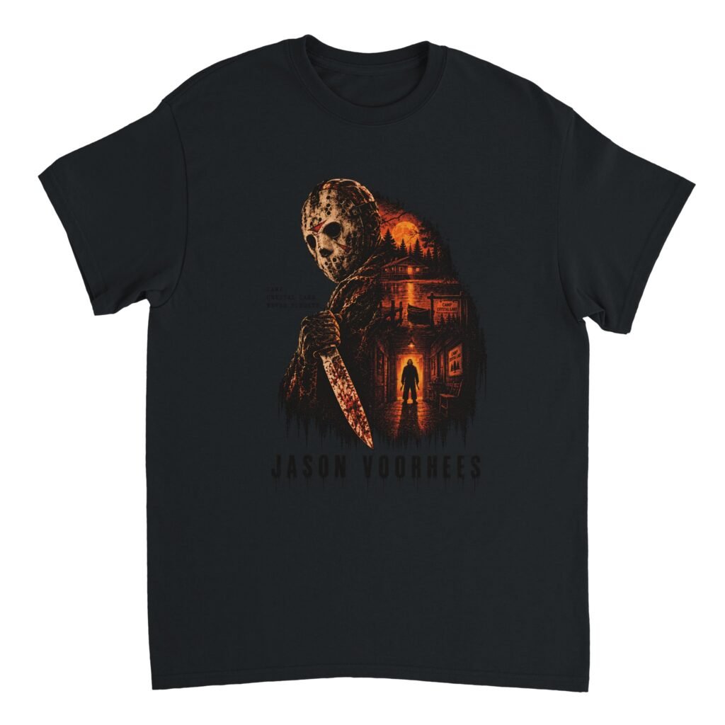 Camp Slasher Horror T-Shirt Vintage Halloween Hockey Mask