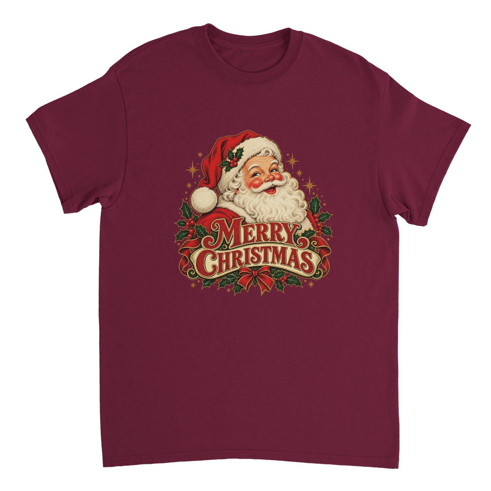 Merry Christmas Santa Shirt - Vintage Smiling Santa Heavyweight Unisex Tee 12 6a9c5cc6-5a29-42f8-8b81-2651ab77757d