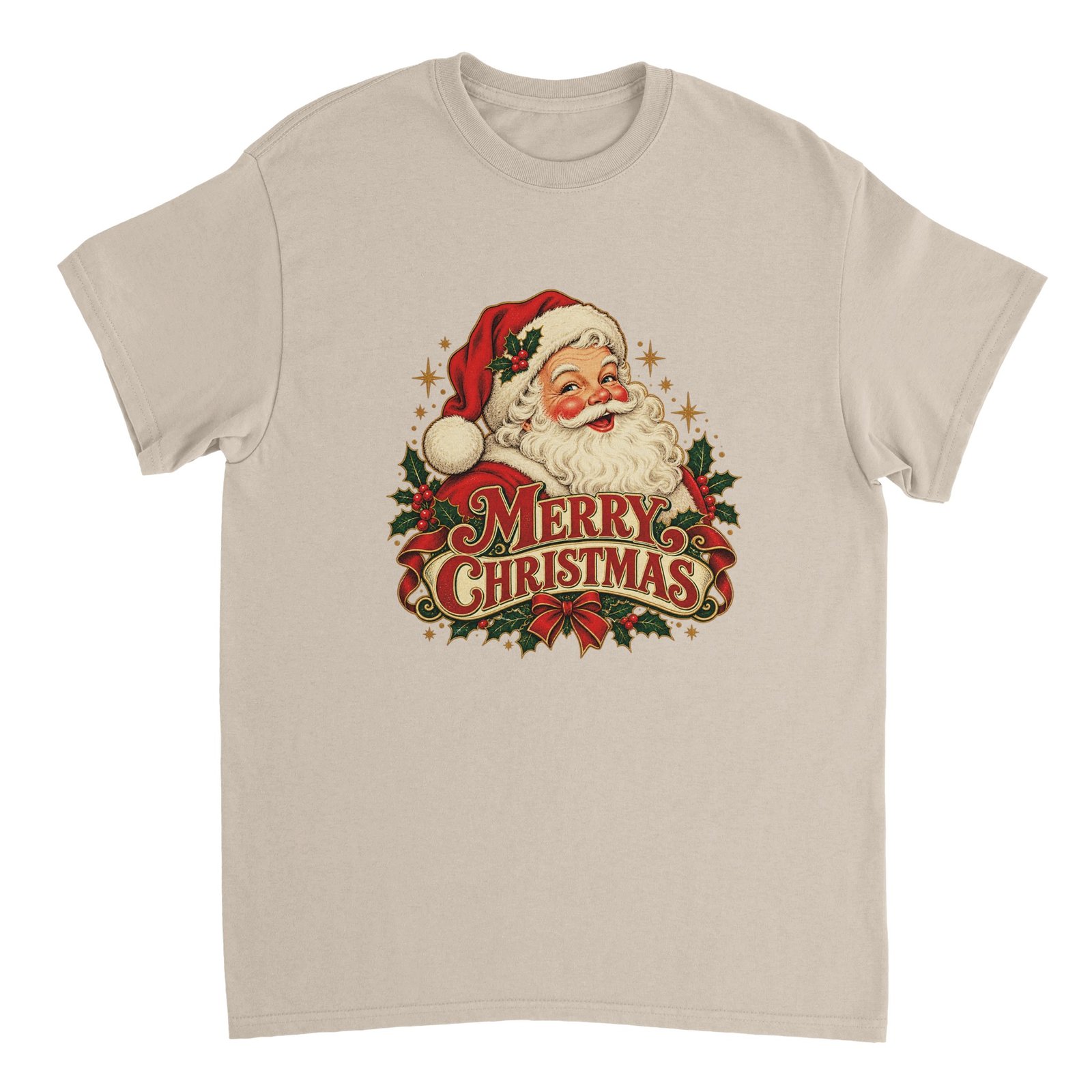 Merry Christmas Santa Shirt - Vintage Smiling Santa Heavyweight Unisex Tee 10 72059adb-6154-4abd-bc78-9c8f74384de5