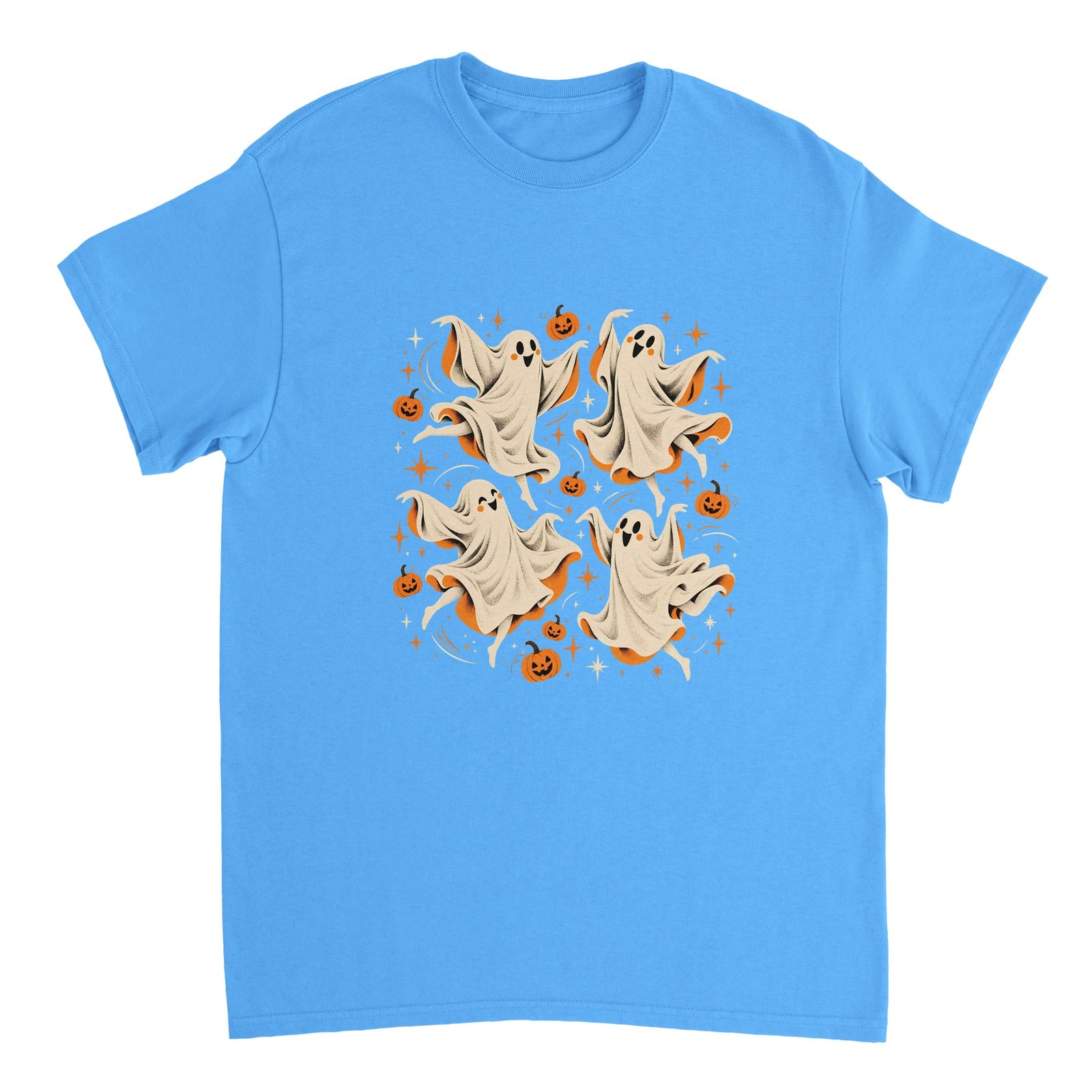 Dancing Ghosts Halloween Shirt – Cute Spooky Ghosts & Pumpkins Graphic T-Shirt 6 74ed1daf-ba33-48e7-8778-883f902d3ca3