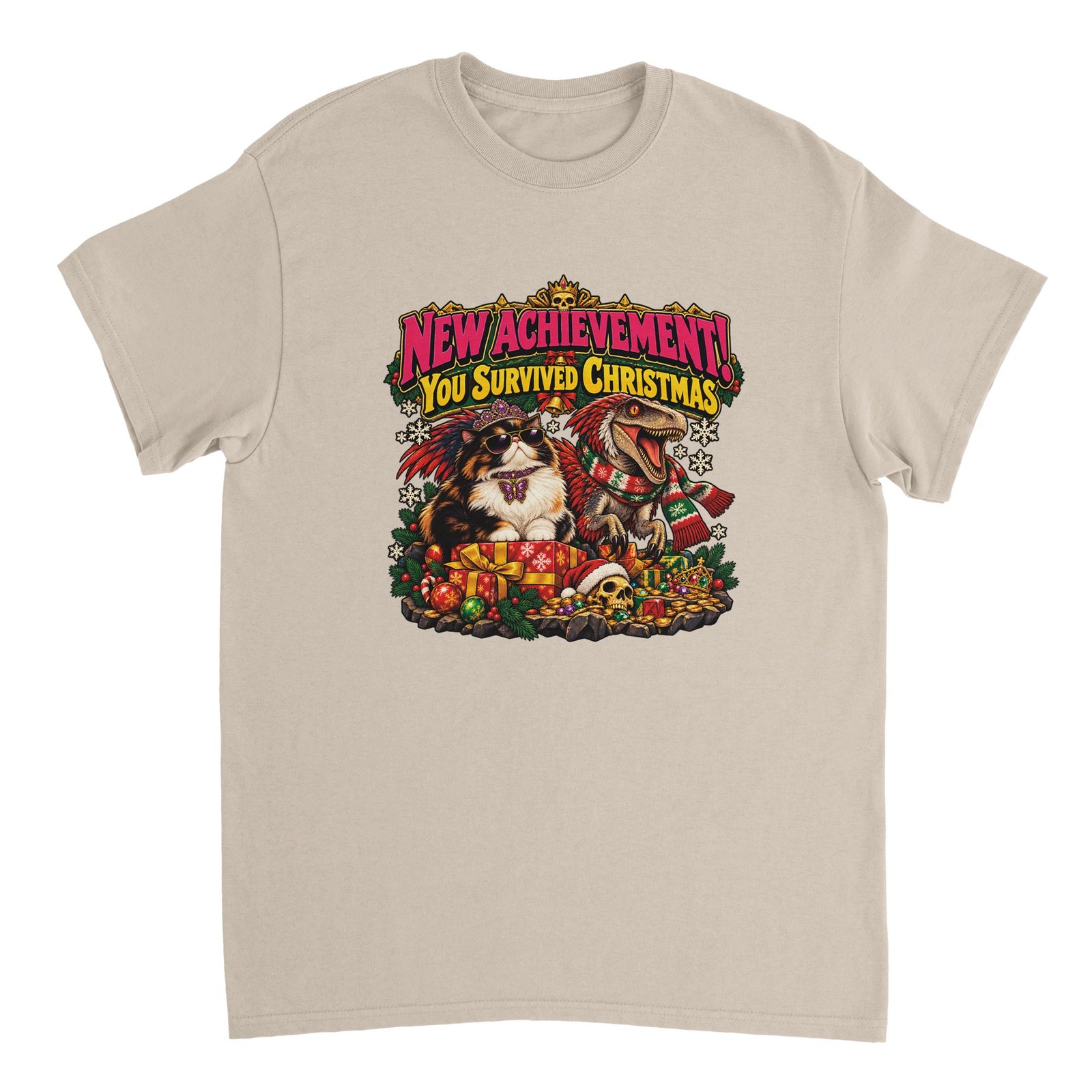 Princess Donut DCC Shirt - New Achievement! You Survived Christmas Heavyweight Unisex Tee 3 7b1bb36b-0061-4ce4-93d0-faa0a586e28b