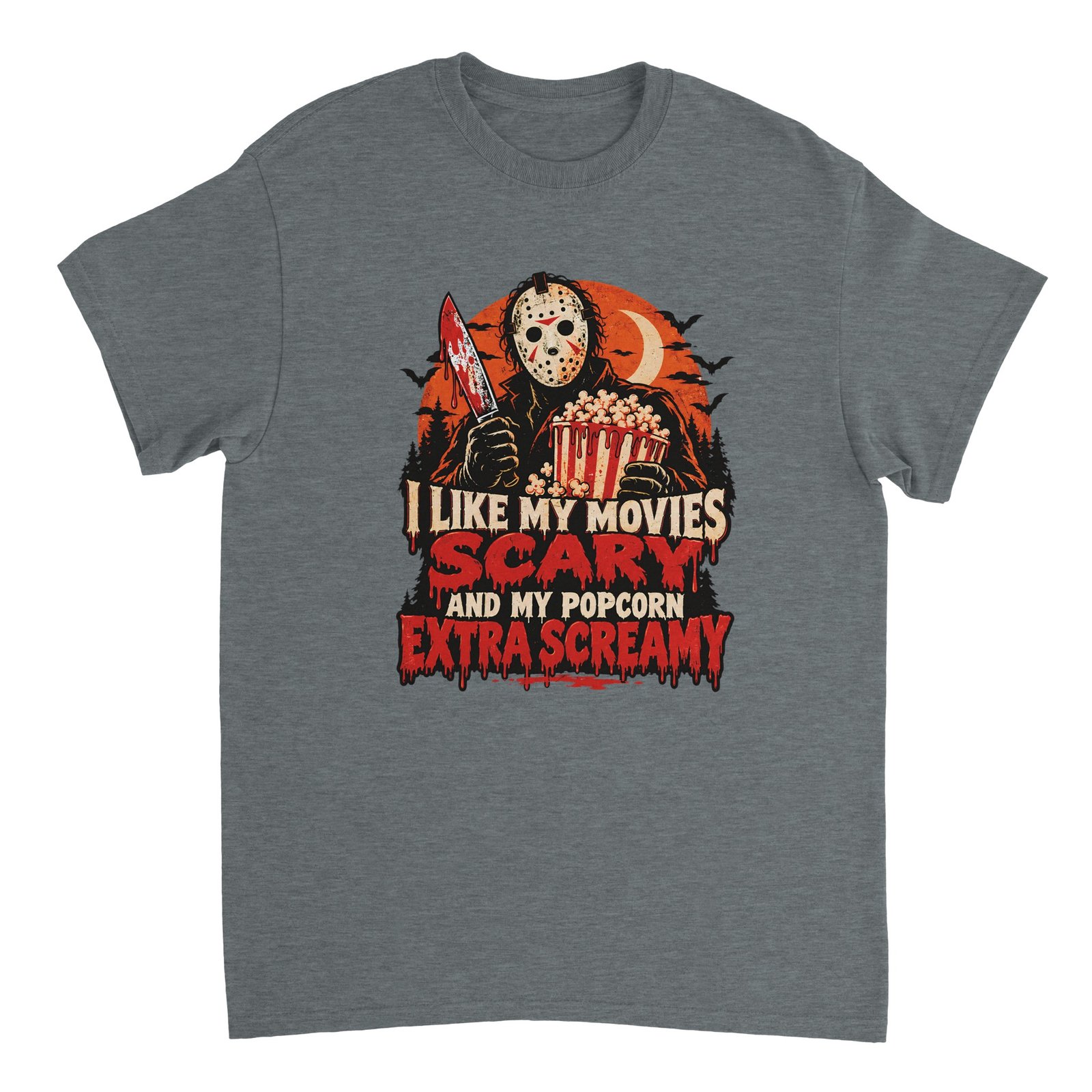 Jason Voorhees Funny Horror Movie T-Shirt – Extra Screamy Popcorn Halloween Shirt 8 7c4d855b-95cc-45ca-8d28-4c6b3c33808f