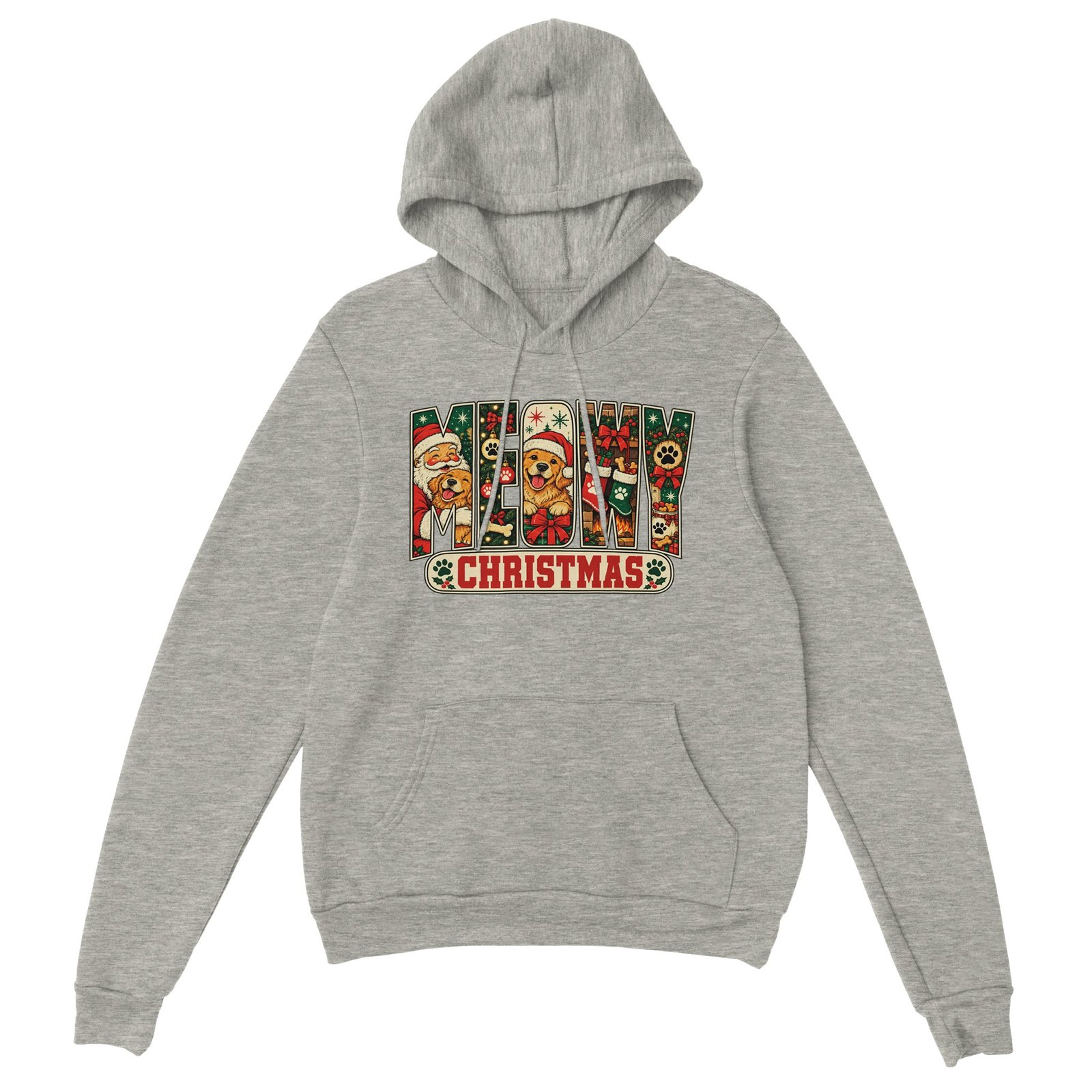 Meowy Christmas Hoodie - Santa and Golden Retriever Classic Unisex Pullover Hoodie 8 7ce567d2-9013-4b47-b8dd-0588fe36b752