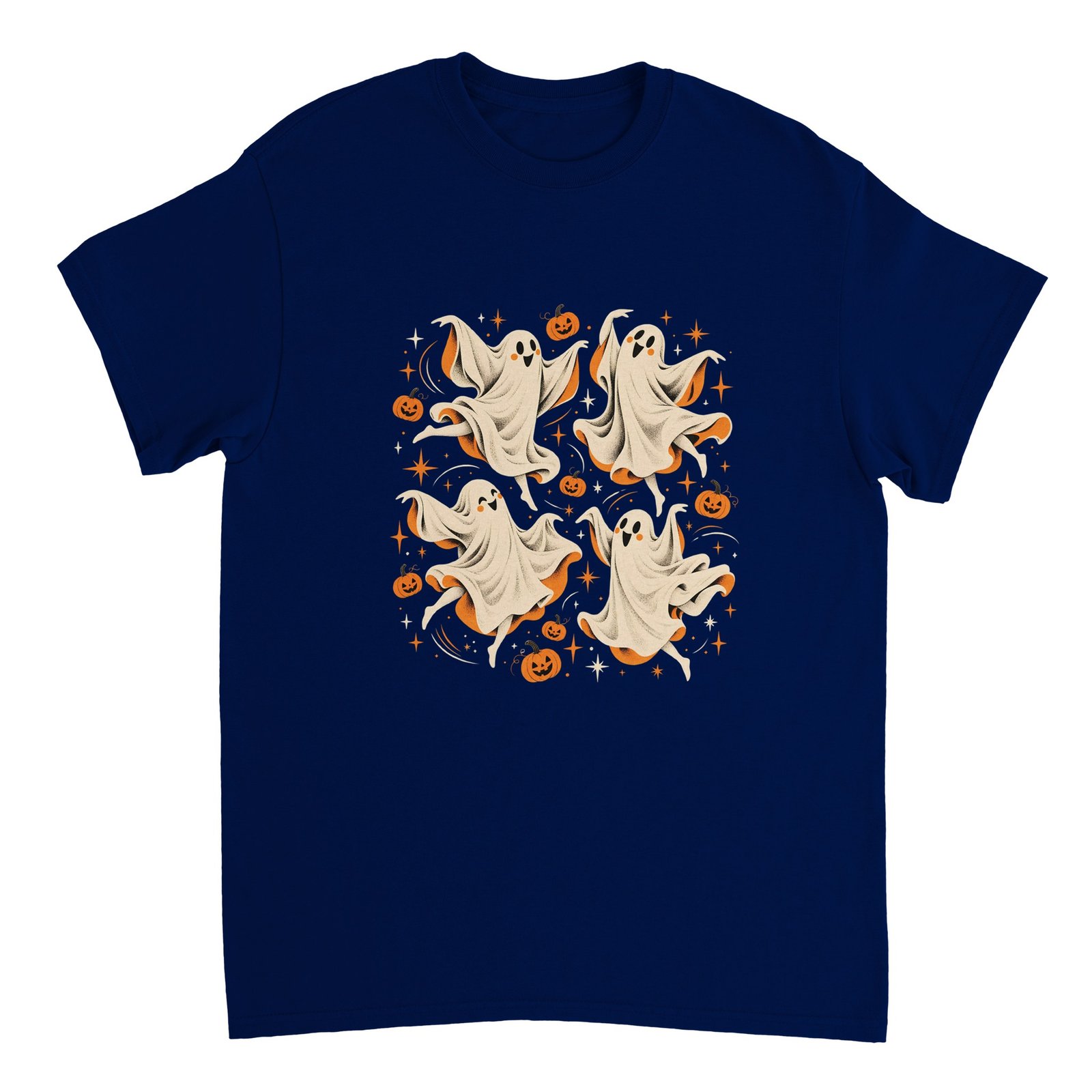 Dancing Ghosts Halloween Shirt – Cute Spooky Ghosts & Pumpkins Graphic T-Shirt 8 7e61aadf-42b8-4e2d-8d0c-a27218a0768f