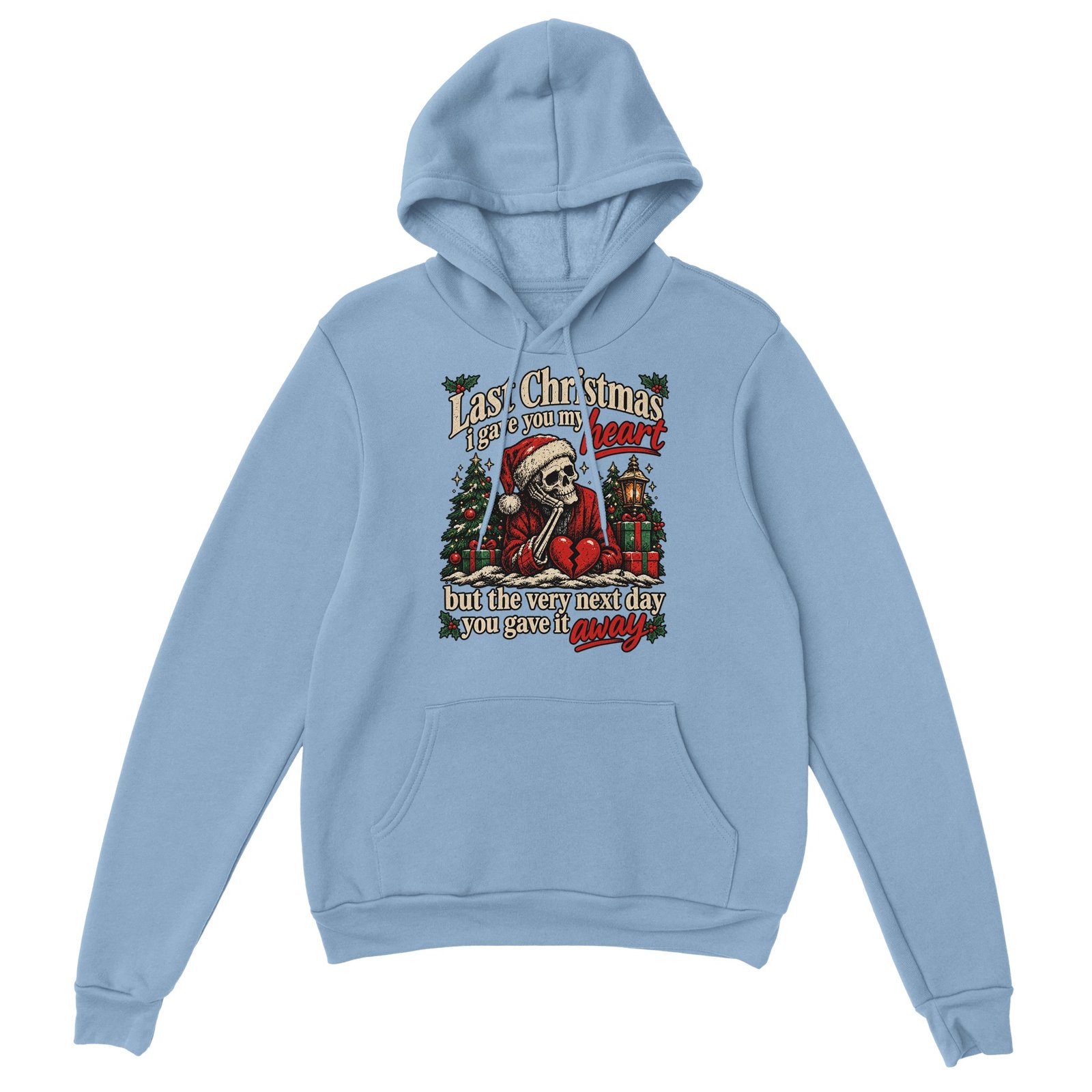 Skeleton Christmas Hoodie - Santa Hat Skeleton with Broken Heart 7 7ed9f58c-a73c-45d5-912c-500ef1c75728