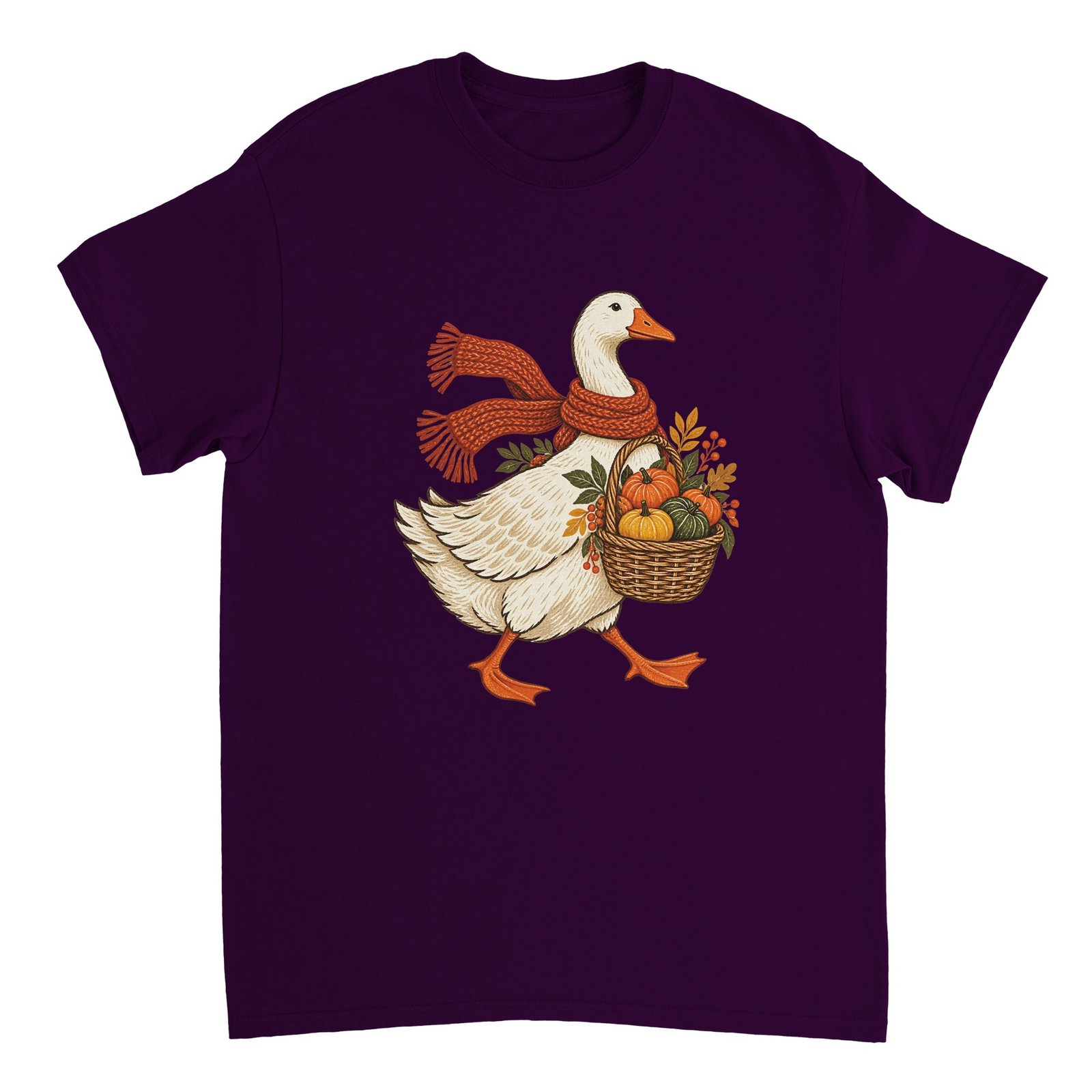 Autumn Goose Pumpkin Shirt – Cute Fall Harvest Goose with Scarf Graphic T-Shirt 6 8a7a5759-bc08-4cb2-b373-1f7fa527289d