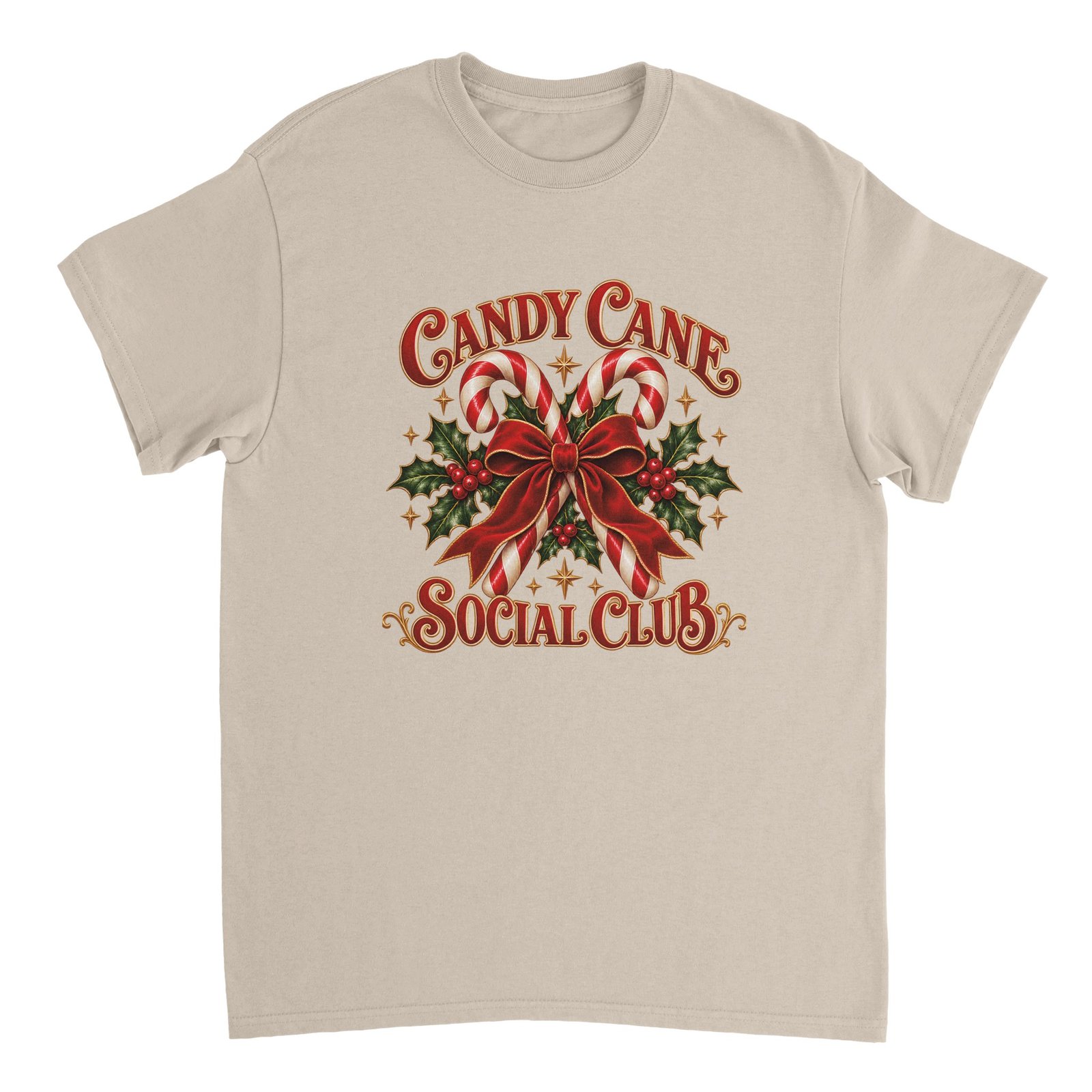 Candy Cane Social Club Shirt - Vintage Christmas Heavyweight Unisex Tee 6 8b902a54-01ee-43b7-b191-0a78eaee6e16