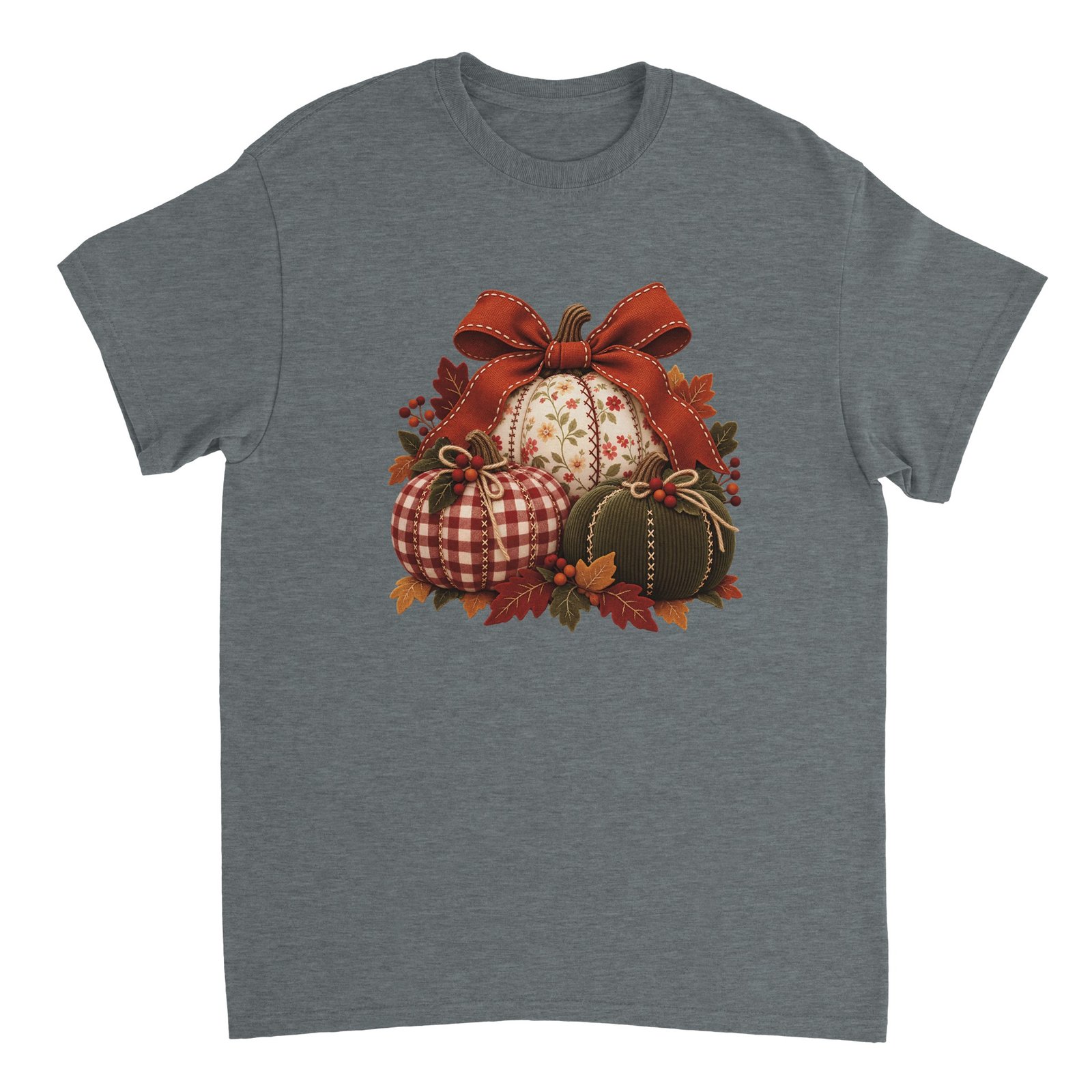 Patchwork Pumpkin Shirt – Cottagecore Fall Pumpkins with Gingham, Florals & Bow T-Shirt 13 8dcf6f01-4741-49d0-b2d0-2bd0cfe811b1