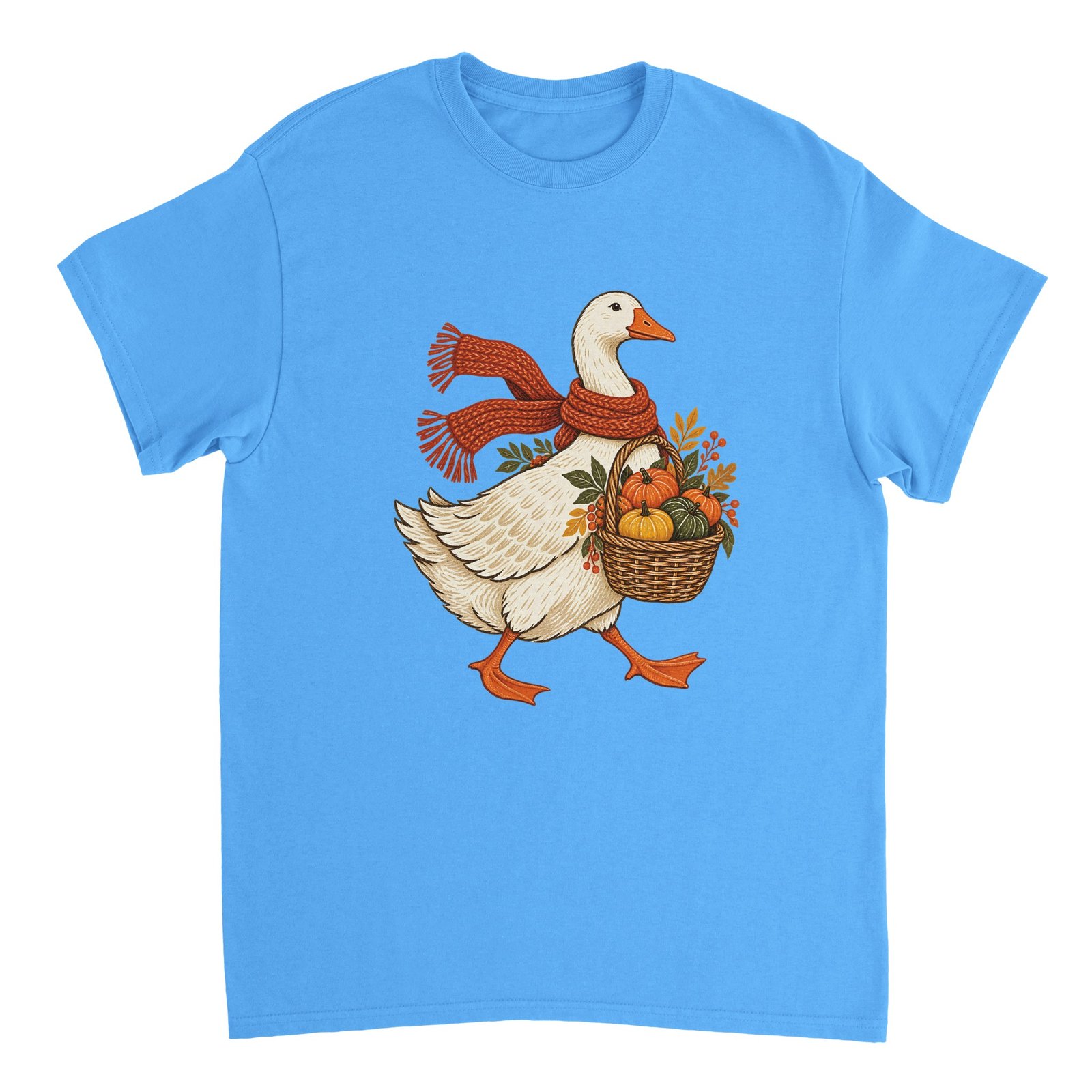 Autumn Goose Pumpkin Shirt – Cute Fall Harvest Goose with Scarf Graphic T-Shirt 9 8fb45a78-03fe-43f3-aa8a-fe2cb998c52f
