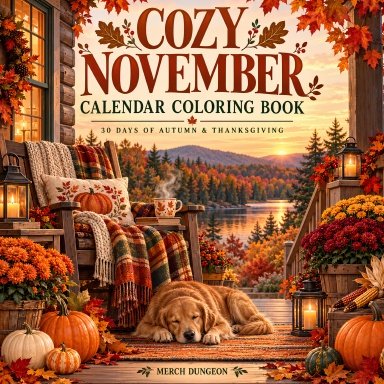 Saddle Stitch Cozy November Coloring Book | Autumn and Thanksgiving Adult Coloring Book, 40 Pages 3 Saddle Stitch Cozy November Coloring Book | Autumn and Thanksgiving Adult Coloring Book, 40 Pages - Image 3