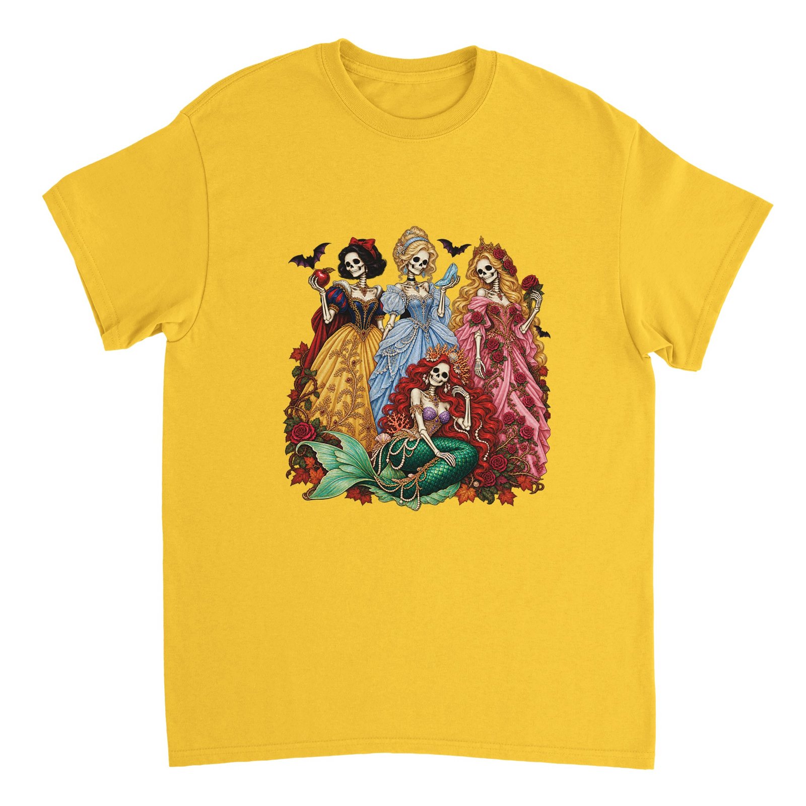 Halloween Skeleton Princesses T-Shirt – Gothic Fairy Tale Graphic Tee 11 9fea9804-6ed4-4caa-979d-793b3bd67e3b