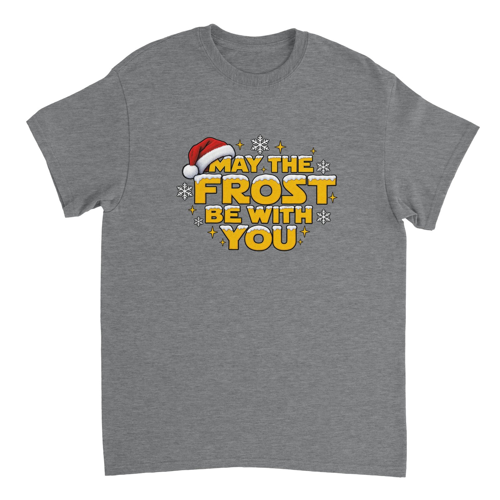 May the Frost Be With You Christmas Shirt - Snowy Gold Lettering Heavyweight Unisex Tee 12 a07ff201-45e8-4ad9-b0f8-ed087df42ab1