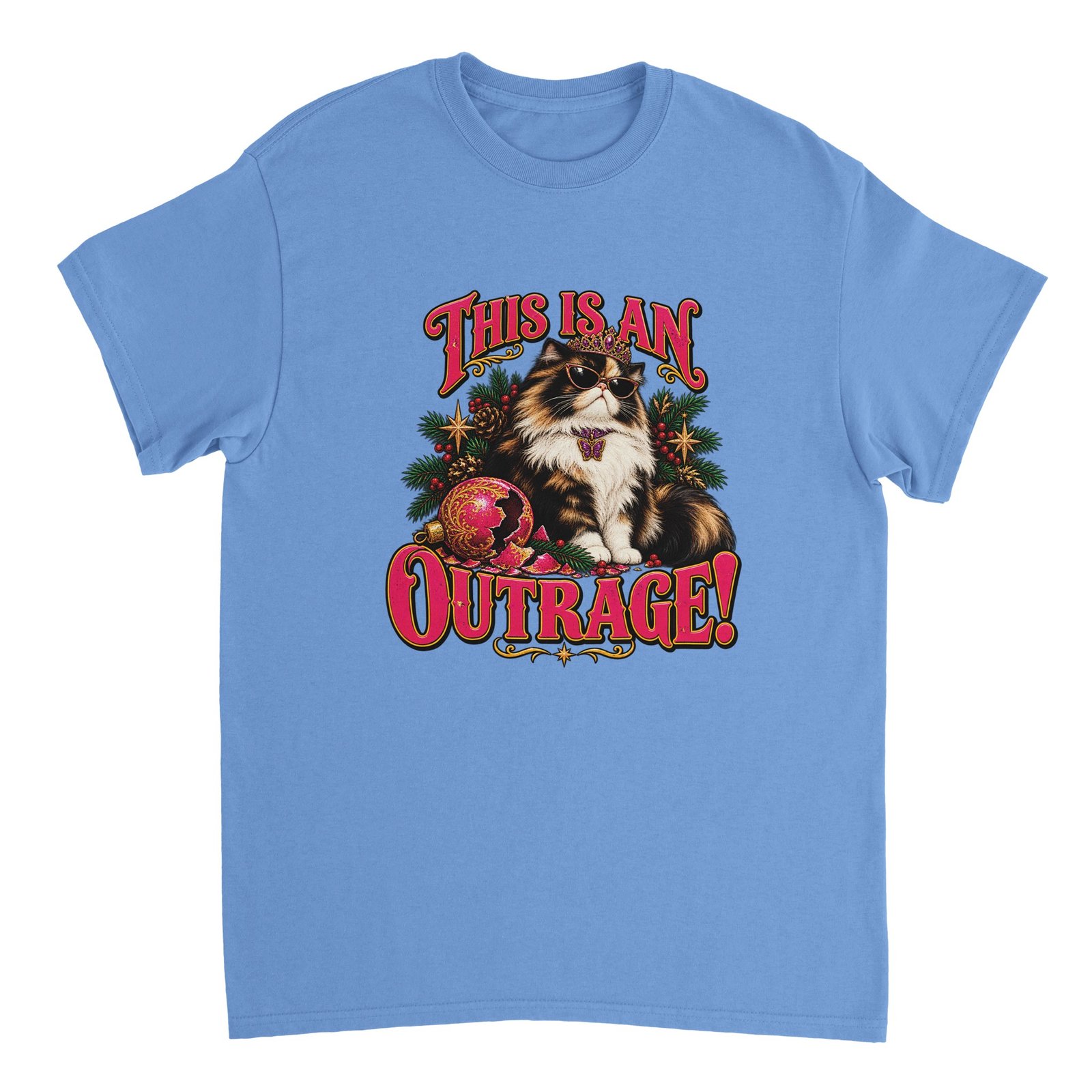 Dungeon Crawler Carl DCC Shirt - This Is An Outrage! Tiara Cat Heavyweight Unisex Tee 13 a5ea28e7-86bd-4784-b298-c2a230010d58