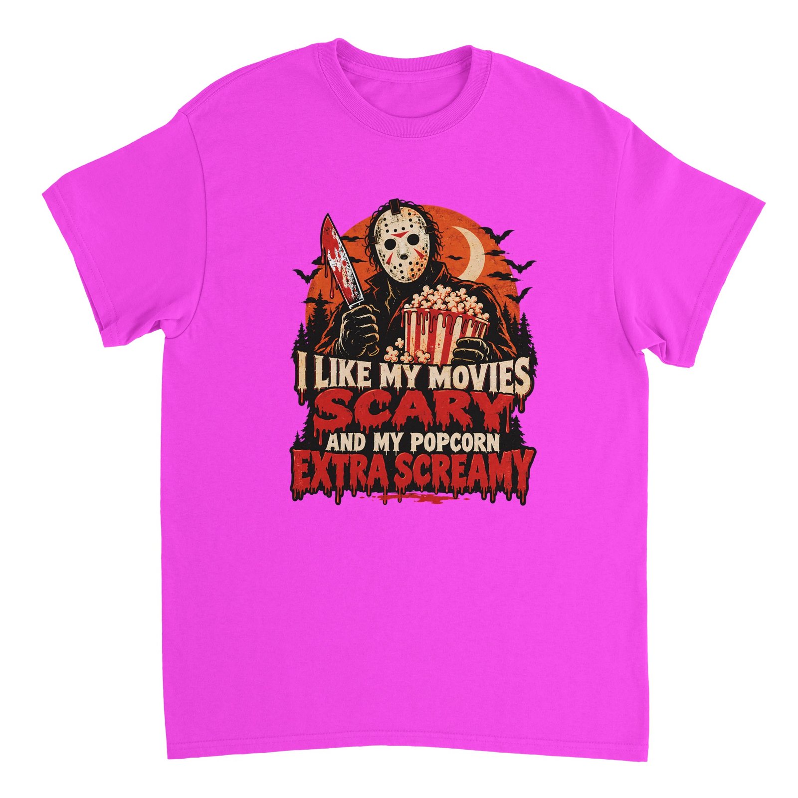 Jason Voorhees Funny Horror Movie T-Shirt – Extra Screamy Popcorn Halloween Shirt 14 a673d87d-f602-43f3-b41c-fee023f94bc8