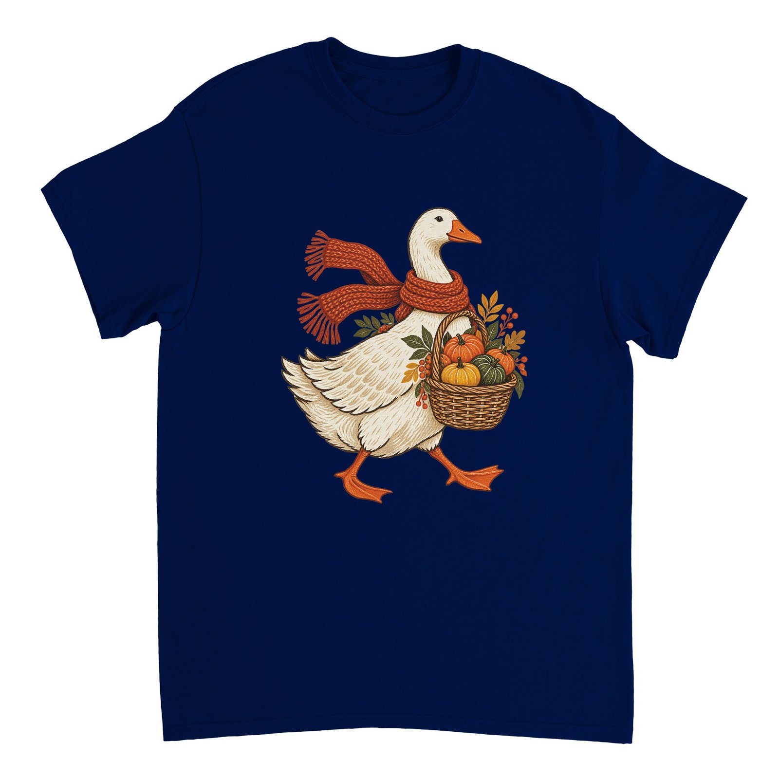 Autumn Goose Pumpkin Shirt – Cute Fall Harvest Goose with Scarf Graphic T-Shirt 8 a8c2bd5c-d202-45b2-a1c7-b6fca0442730