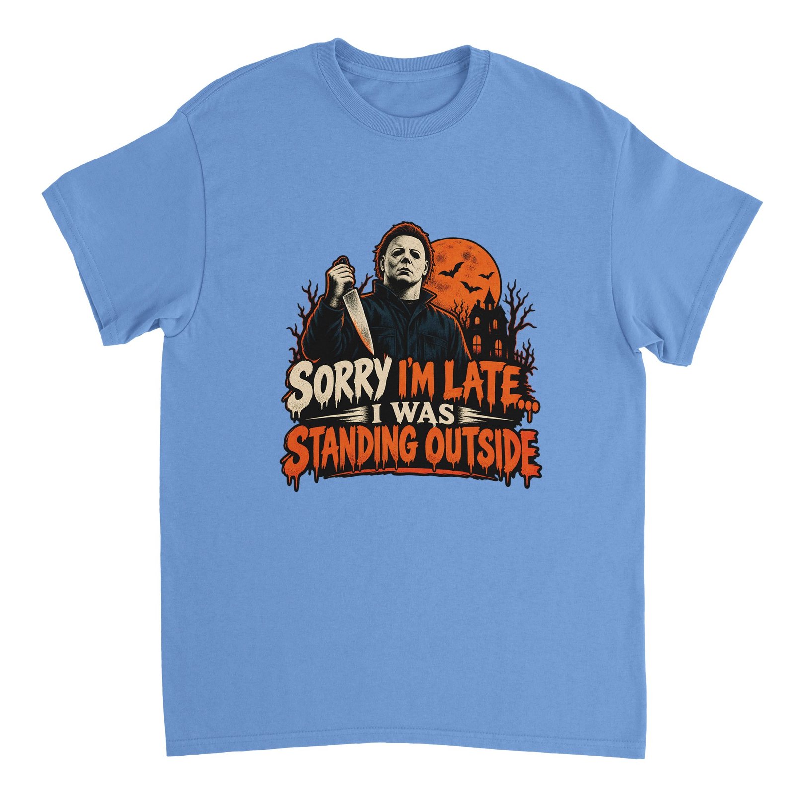 Funny Slasher Shirt - Sorry I'm Late I Was Standing Outside Halloween Tee | Heavyweight Unisex 7 b4d9b838-7248-4161-b65b-184146f144db