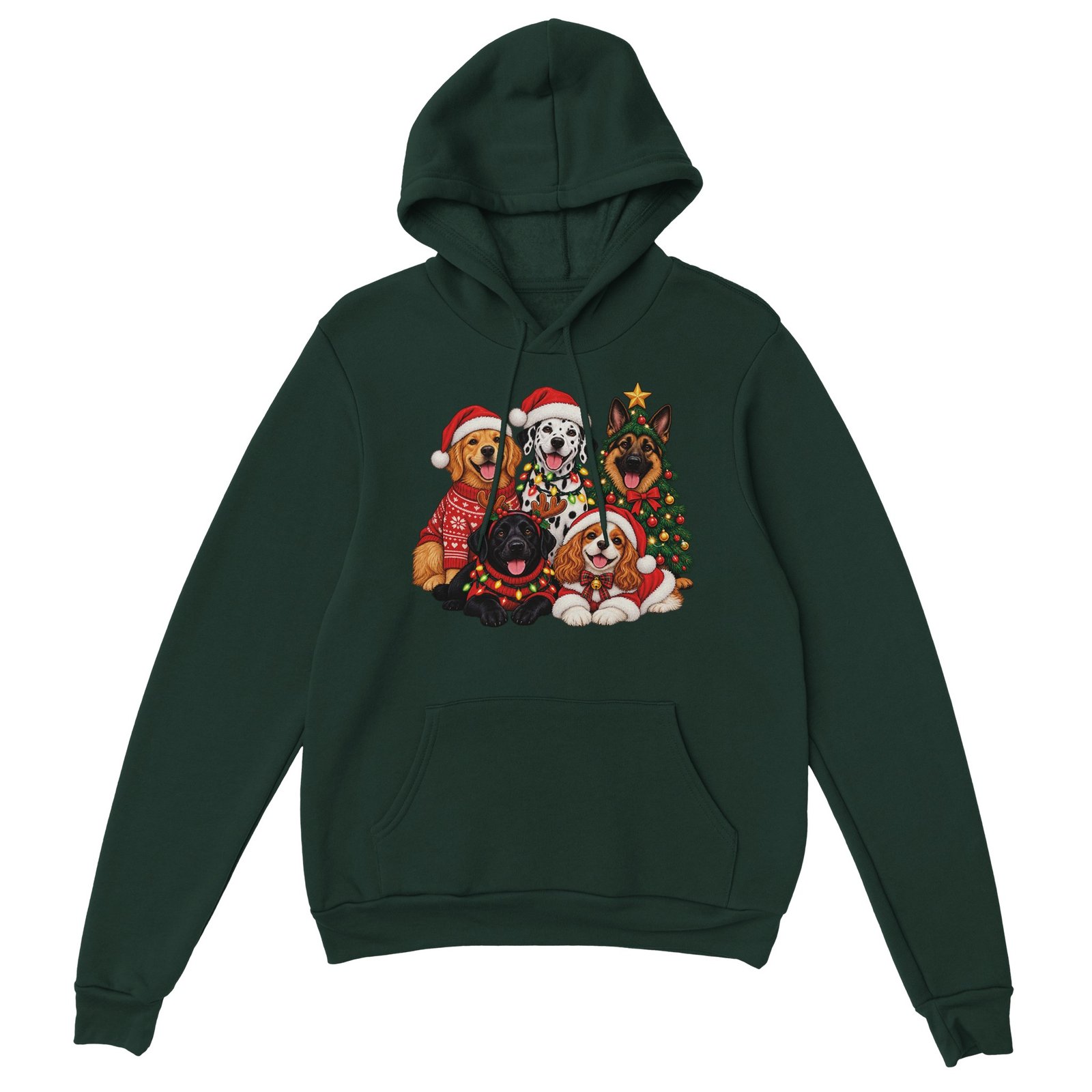 Christmas Dogs Hoodie - Five Festive Pups Classic Unisex Pullover Hoodie 7 b5c71328-a38d-42be-bad0-95de840915d0