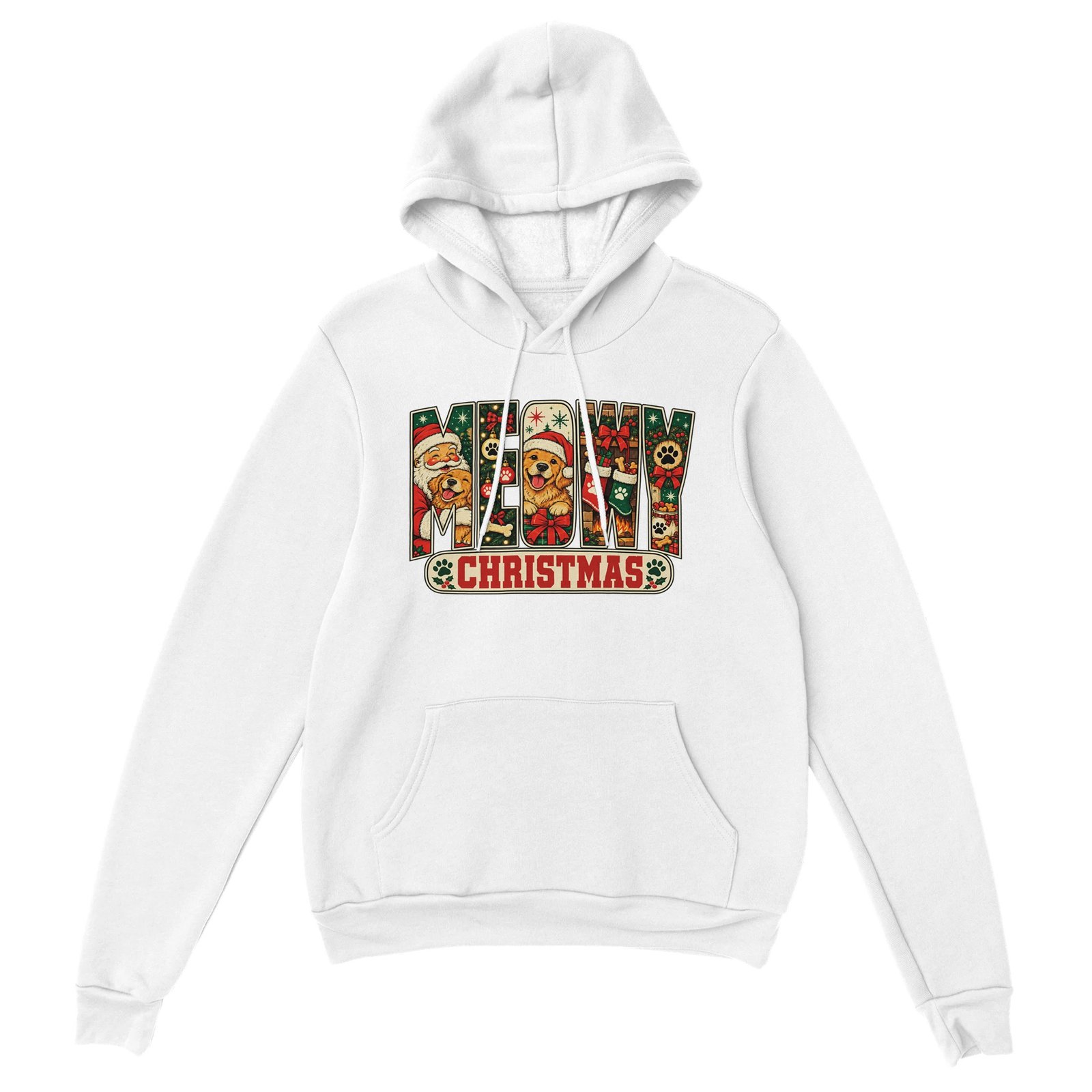 Meowy Christmas Hoodie - Santa and Golden Retriever Classic Unisex Pullover Hoodie 5 bc856200-ed27-4d93-a0dc-7623f5e5fa32