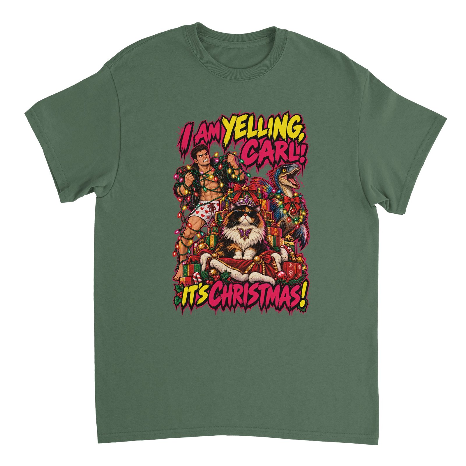 Dungeon Crawler Carl Christmas Shirt - I Am Yelling, Carl! It's Christmas! Heavyweight Unisex Tee 10 c0a1abba-5207-4604-8bbd-7e56f7ec419e