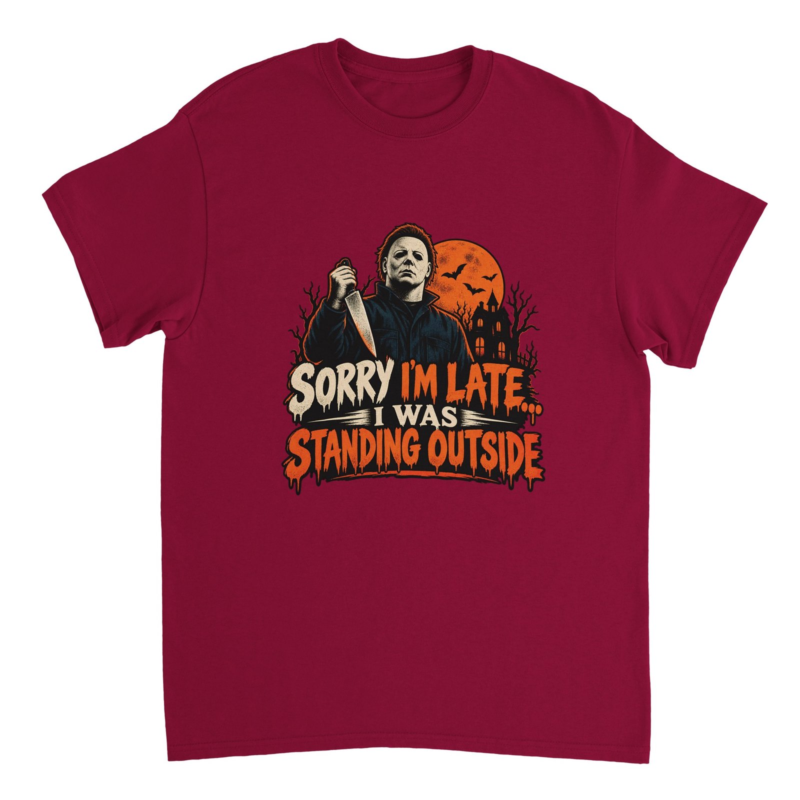 Funny Slasher Shirt - Sorry I'm Late I Was Standing Outside Halloween Tee | Heavyweight Unisex 11 c1902667-3cc0-489f-9502-b2c1eb9ad419