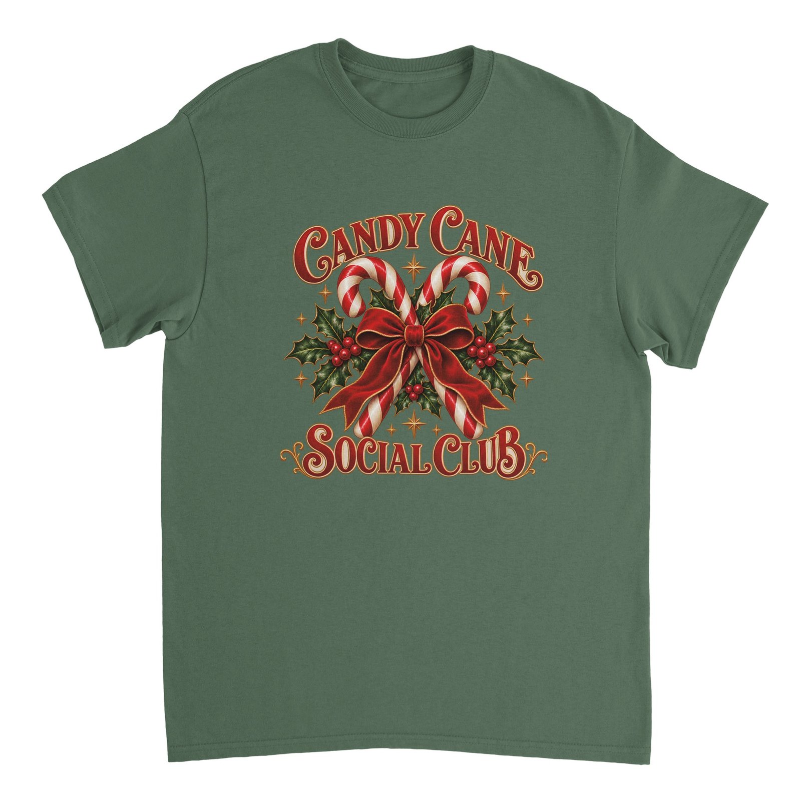 Candy Cane Social Club Shirt - Vintage Christmas Heavyweight Unisex Tee 2 c53b5aa9-572a-4a70-bd32-4cb5cd60a430