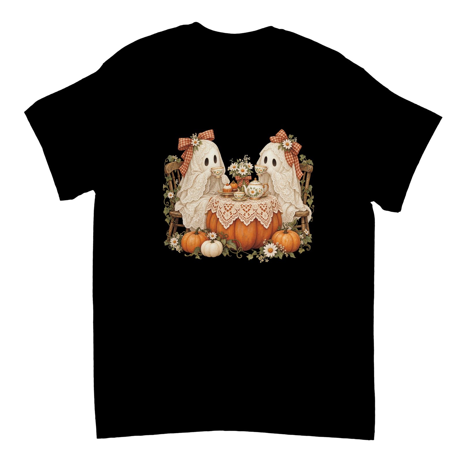 Pumpkin Ghost Tea Party Shirt – Cute Cottagecore Halloween Ghosts T-Shirt 6 c94884f7-8992-4f58-845a-acaf891fa5d3
