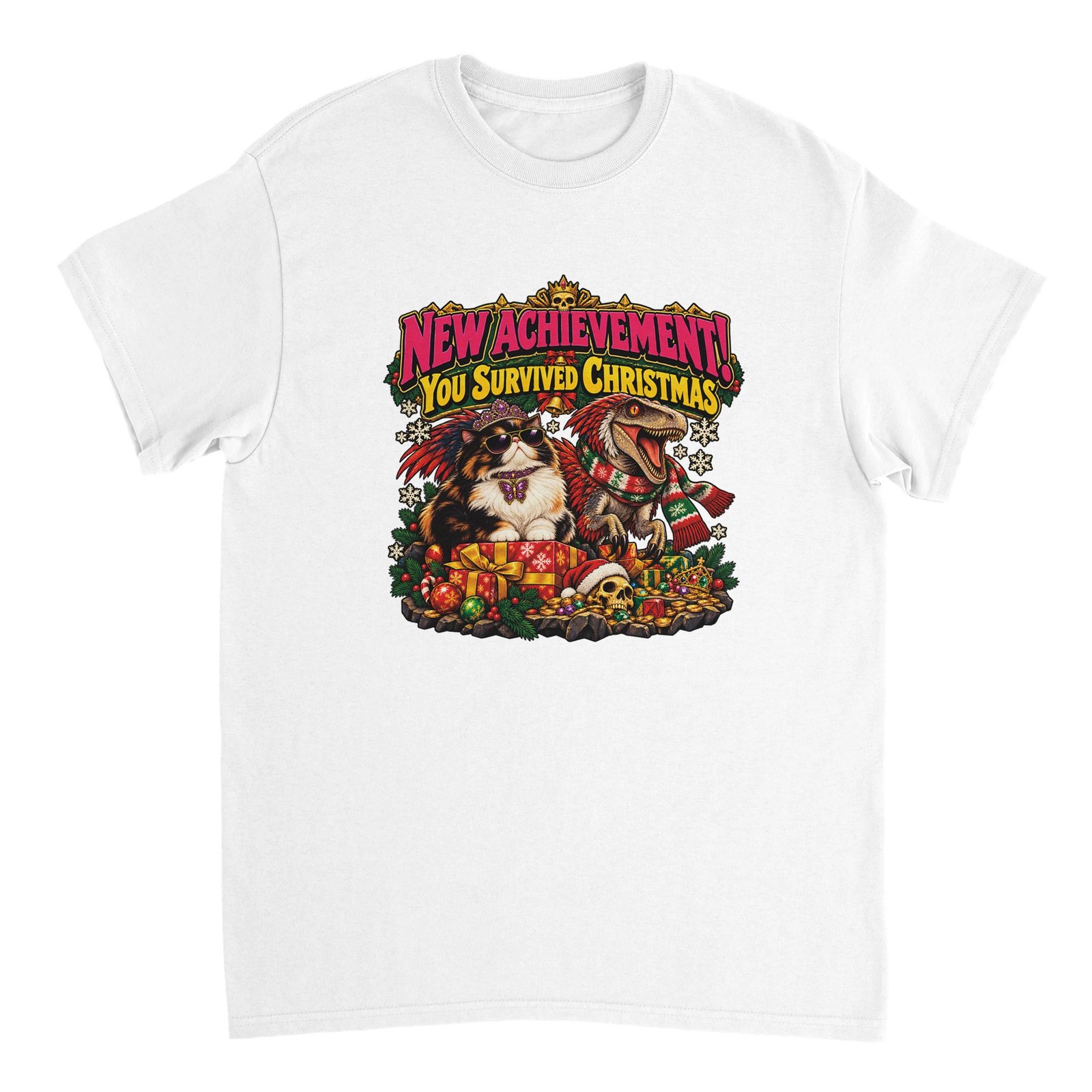 Princess Donut DCC Shirt - New Achievement! You Survived Christmas Heavyweight Unisex Tee 8 ca9caa3f-d104-4d59-b378-4c14d713cd43