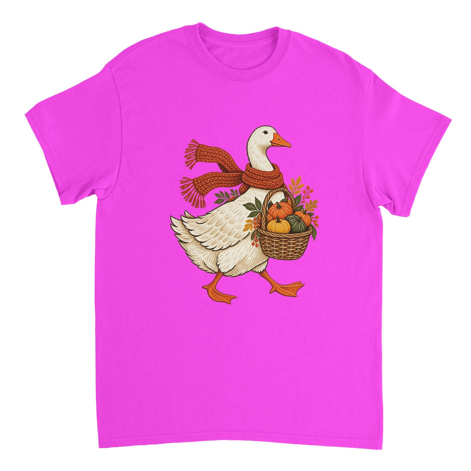 Autumn Goose Pumpkin Shirt – Cute Fall Harvest Goose with Scarf Graphic T-Shirt 11 cbc155c4-ef65-4a6a-a95d-13ad8547ff84