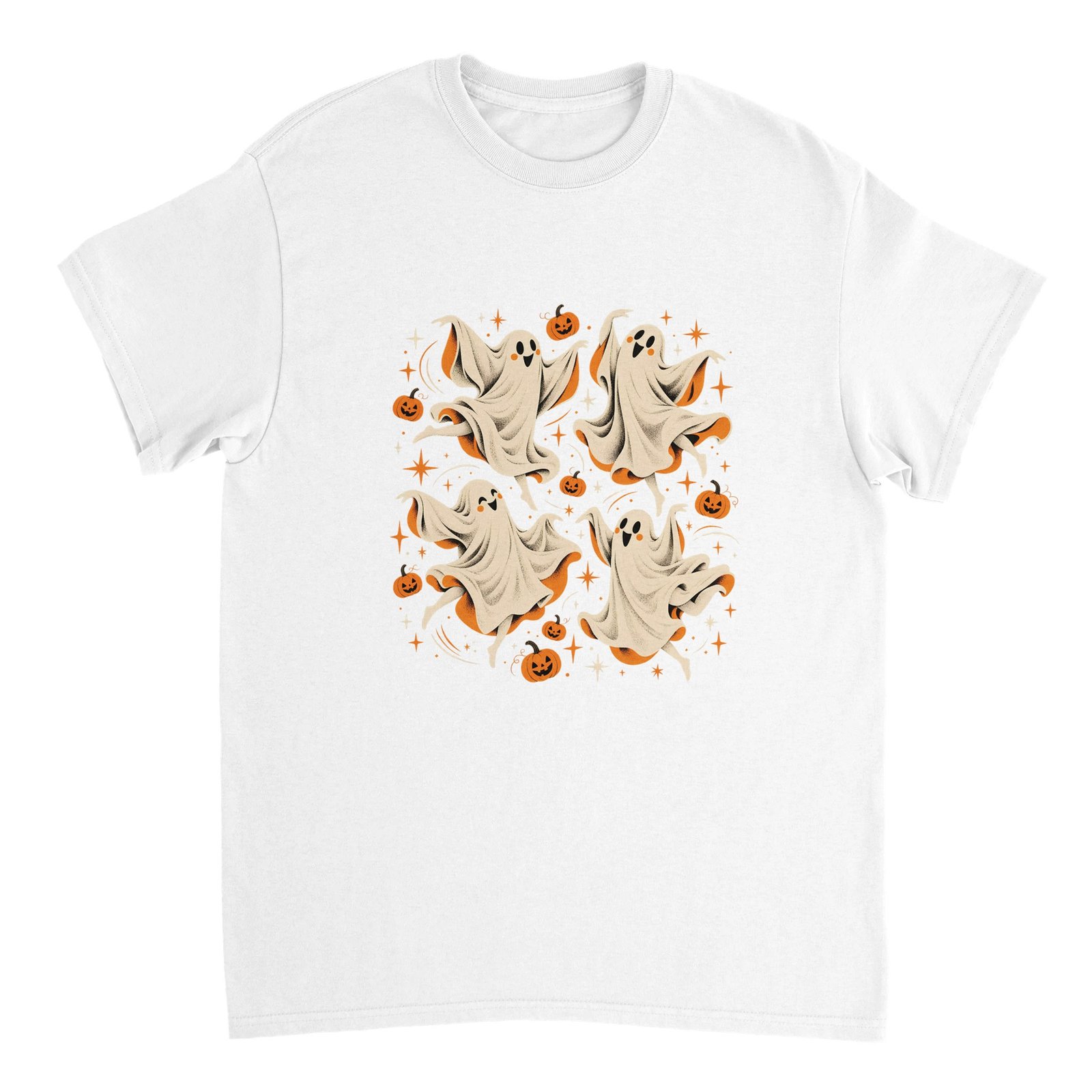Dancing Ghosts Halloween Shirt – Cute Spooky Ghosts & Pumpkins Graphic T-Shirt 4 cd7f02ae-43ac-467f-9117-5890025b25f5