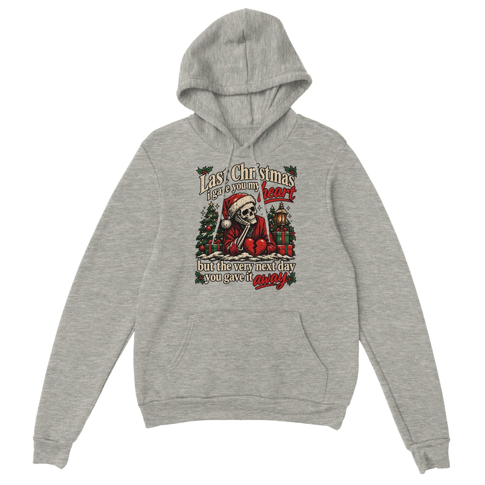 Skeleton Christmas Hoodie - Santa Hat Skeleton with Broken Heart 4 d16b429b-56f8-4504-acb4-7c4833e2f74a