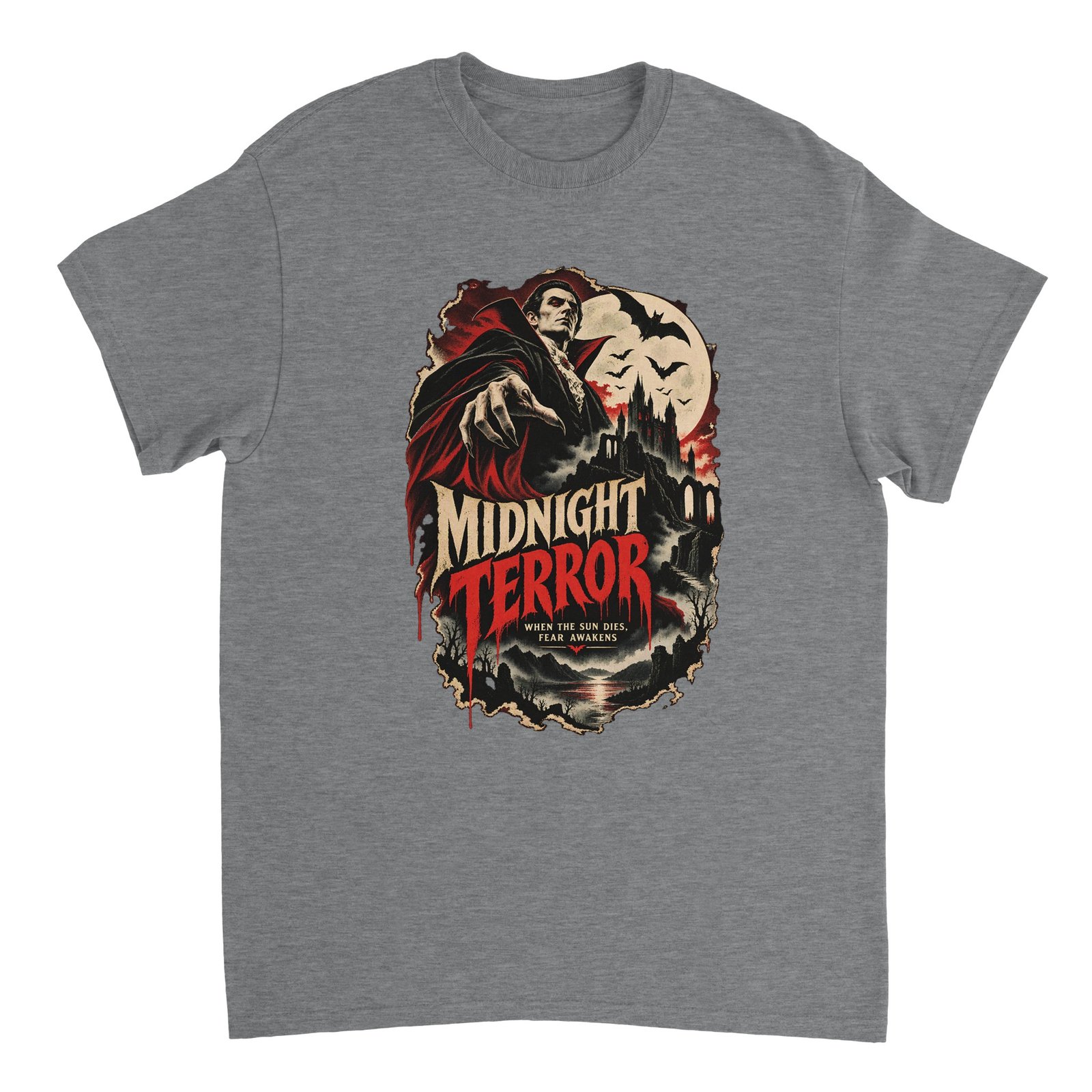 Midnight Terror Vampire Shirt - Vintage Horror Halloween Tee | Heavyweight Unisex 8 d16ef5f7-bac3-4b6e-93e9-f406d2ae91c2