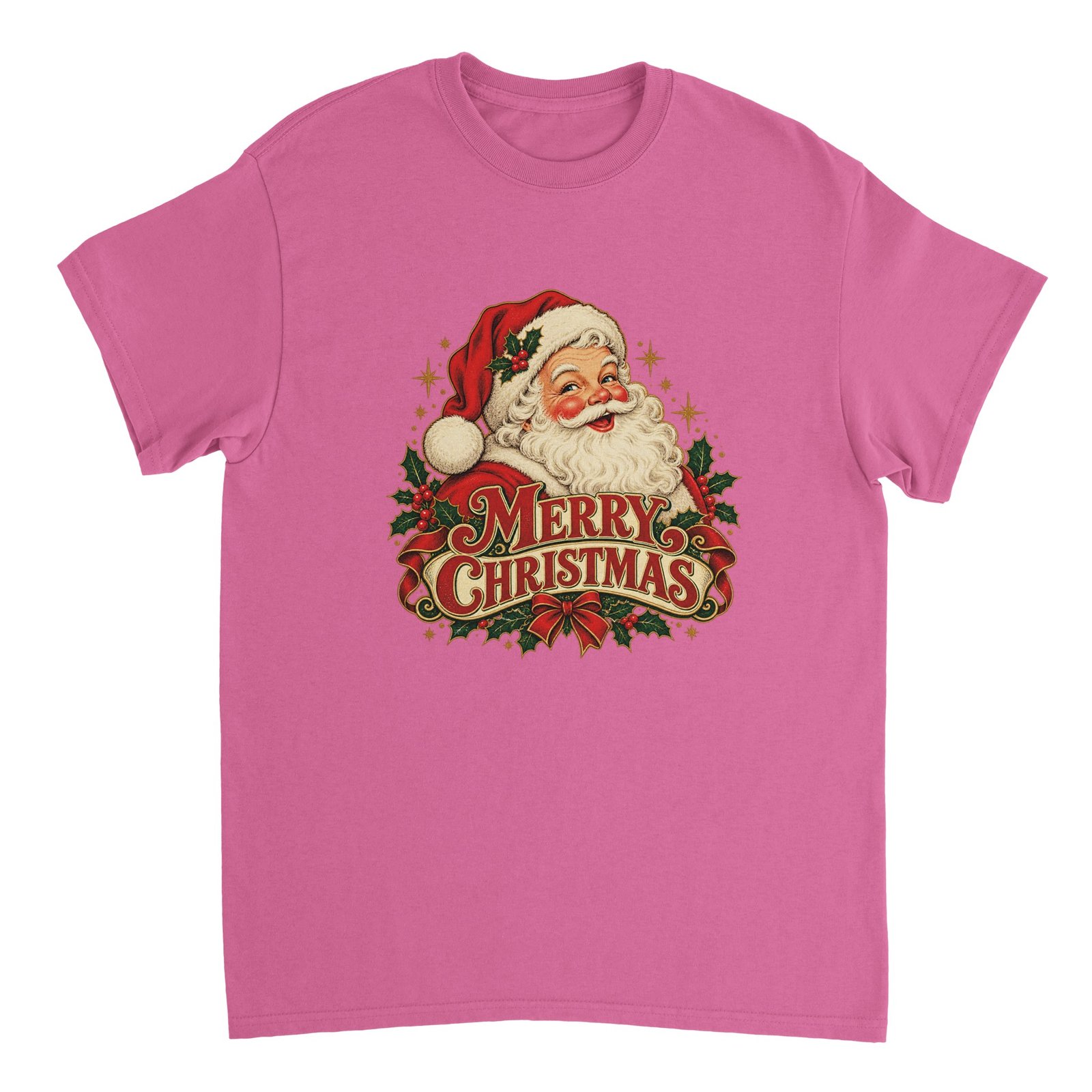 Merry Christmas Santa Shirt - Vintage Smiling Santa Heavyweight Unisex Tee 3 d6900e21-3346-4705-942b-e8a0b3aa2577