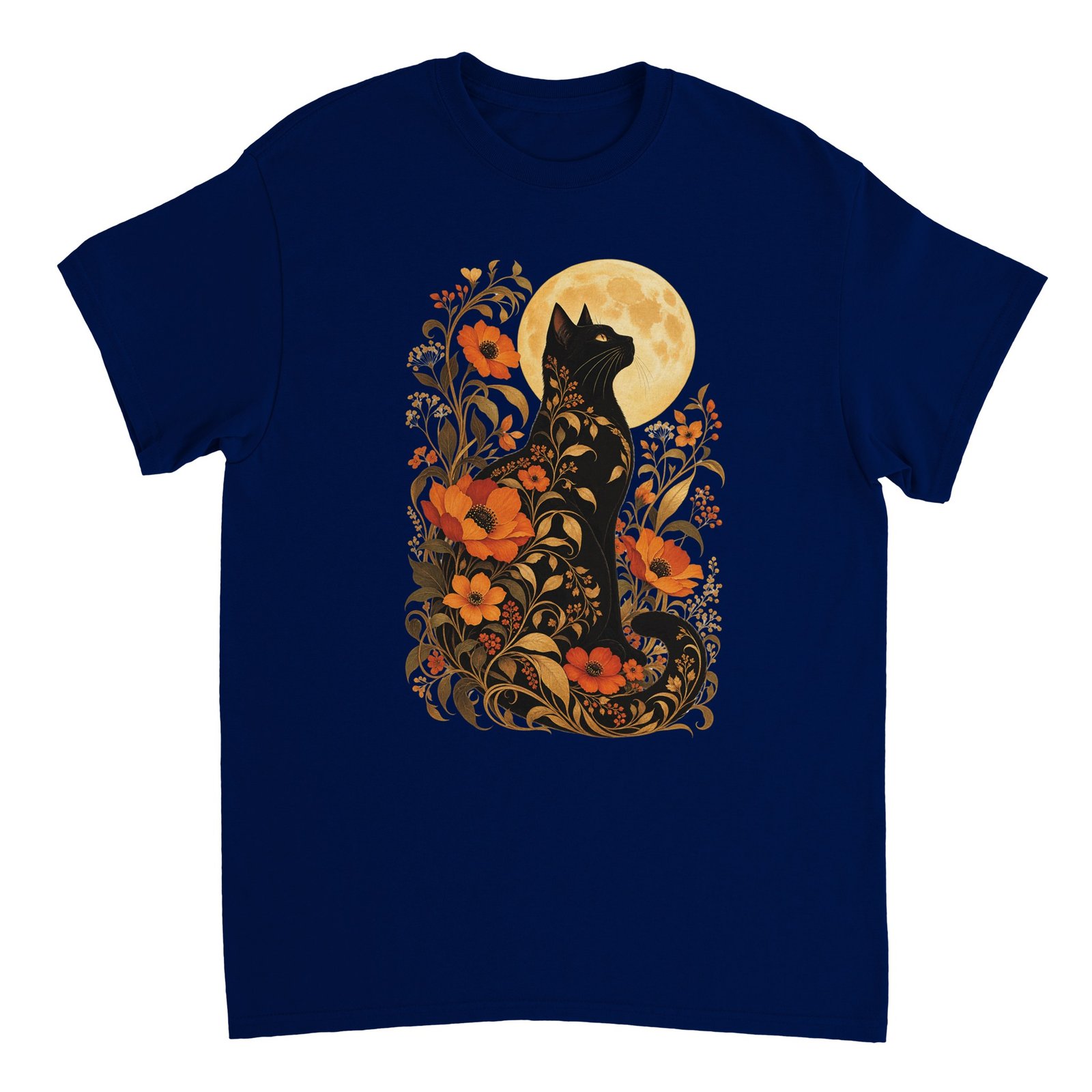 Black Cat Full Moon Shirt – Gothic Floral Cat & Autumn Moon Halloween T-Shirt 8 d7f35e64-9e6e-4209-85a5-4ebce886e9a5