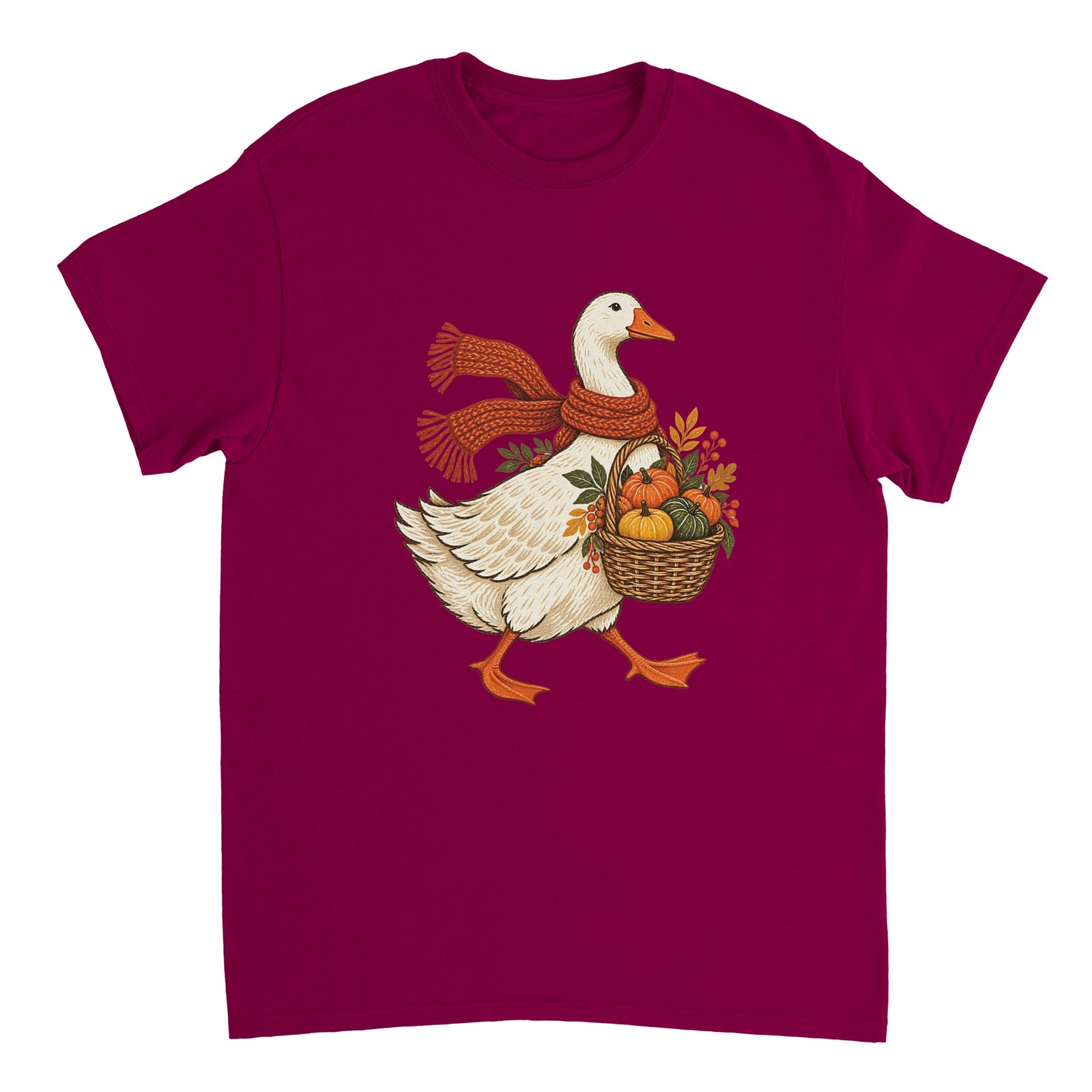 Autumn Goose Pumpkin Shirt – Cute Fall Harvest Goose with Scarf Graphic T-Shirt 3 de383a92-bfbc-42d0-b8f2-317bcba4648d