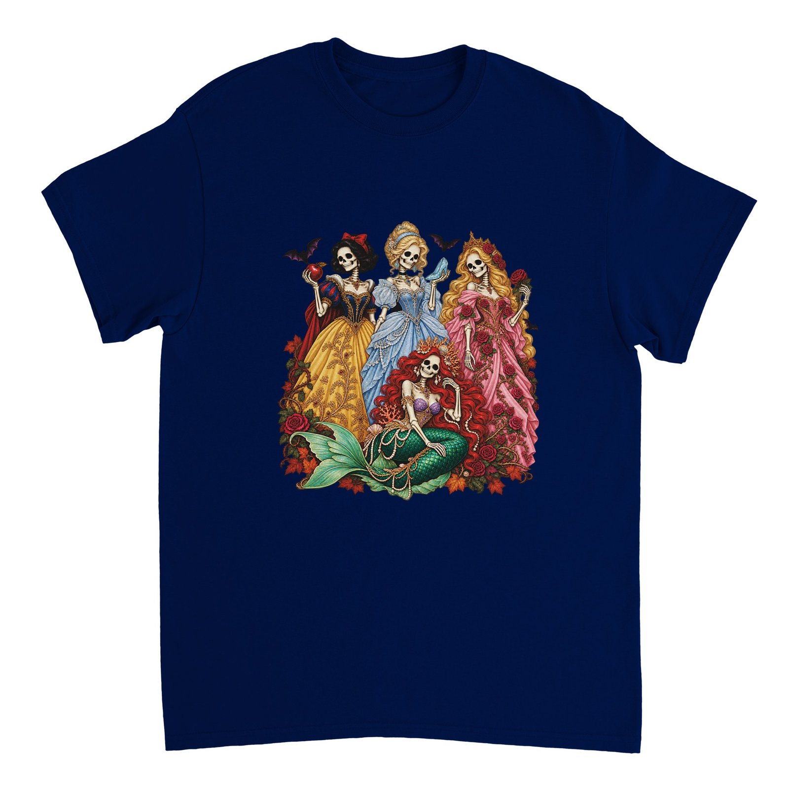 Halloween Skeleton Princesses T-Shirt – Gothic Fairy Tale Graphic Tee 7 deba533e-a9db-4cb4-a637-c6b55b212e22