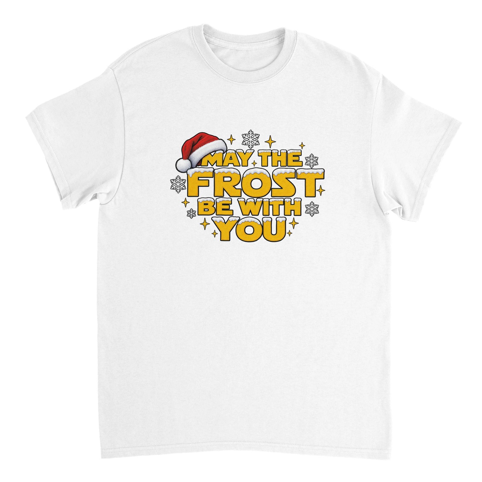 May the Frost Be With You Christmas Shirt - Snowy Gold Lettering Heavyweight Unisex Tee 11 e7369fd9-fd26-4139-9dee-a3fed2985733