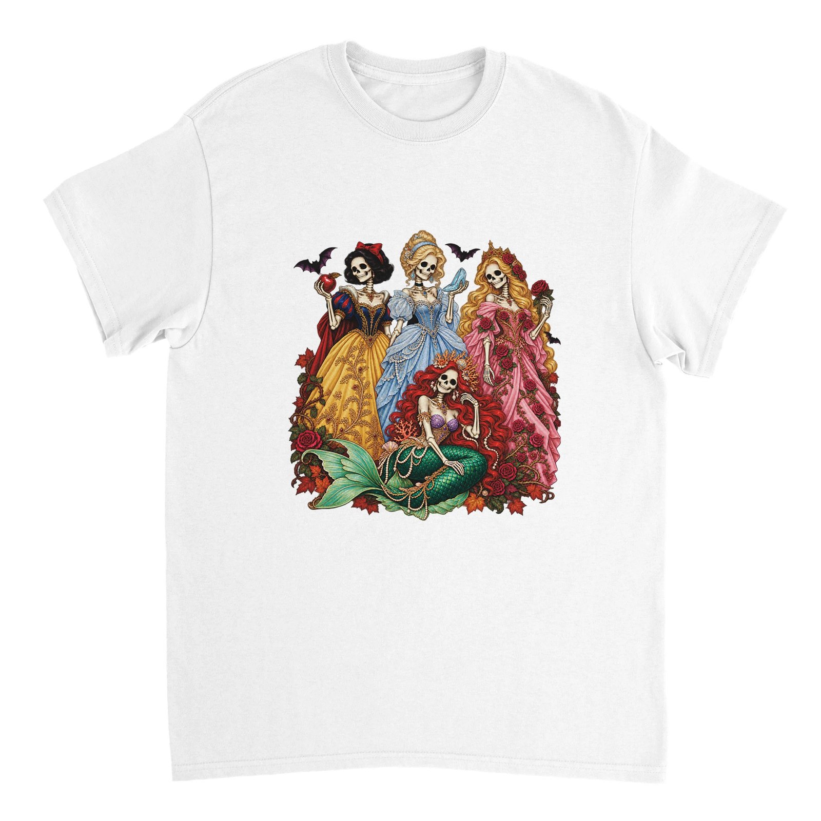 Halloween Skeleton Princesses T-Shirt – Gothic Fairy Tale Graphic Tee 4 e9dd39fb-169b-4df7-aa6e-0ac28006a99e