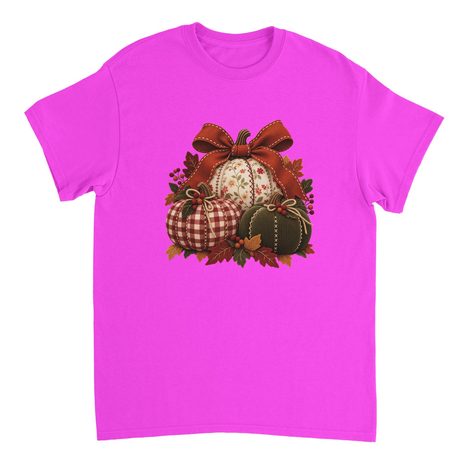 Patchwork Pumpkin Shirt – Cottagecore Fall Pumpkins with Gingham, Florals & Bow T-Shirt 8 ea8e16ab-15eb-430f-ac27-c55bff3a370d