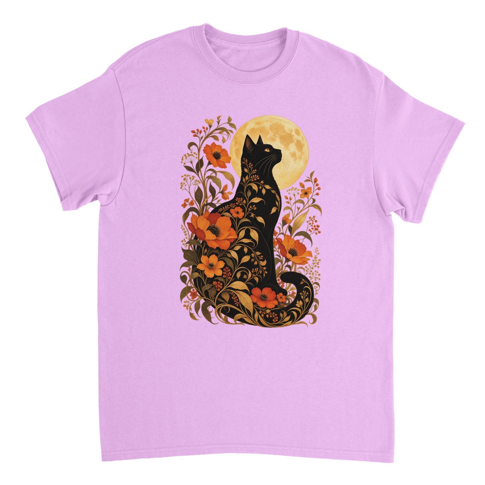 Black Cat Full Moon Shirt – Gothic Floral Cat & Autumn Moon Halloween T-Shirt 13 eb8420f9-5f6d-4552-bb7b-2b59e1c998f1