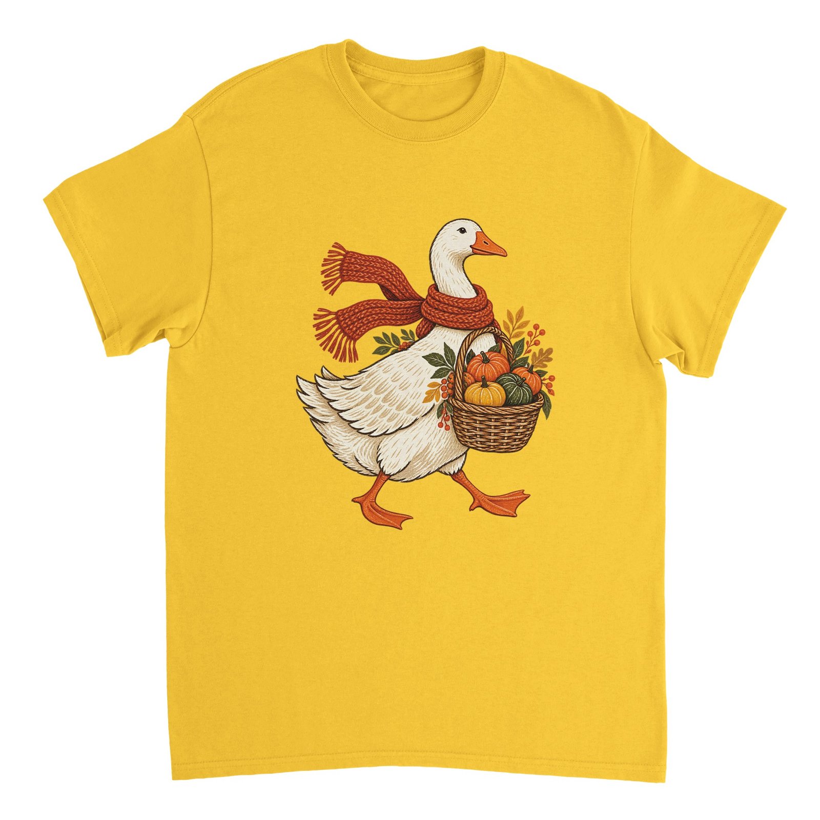 Autumn Goose Pumpkin Shirt – Cute Fall Harvest Goose with Scarf Graphic T-Shirt 13 efd56644-8f00-42d1-8a17-e8f22e6f9fcf