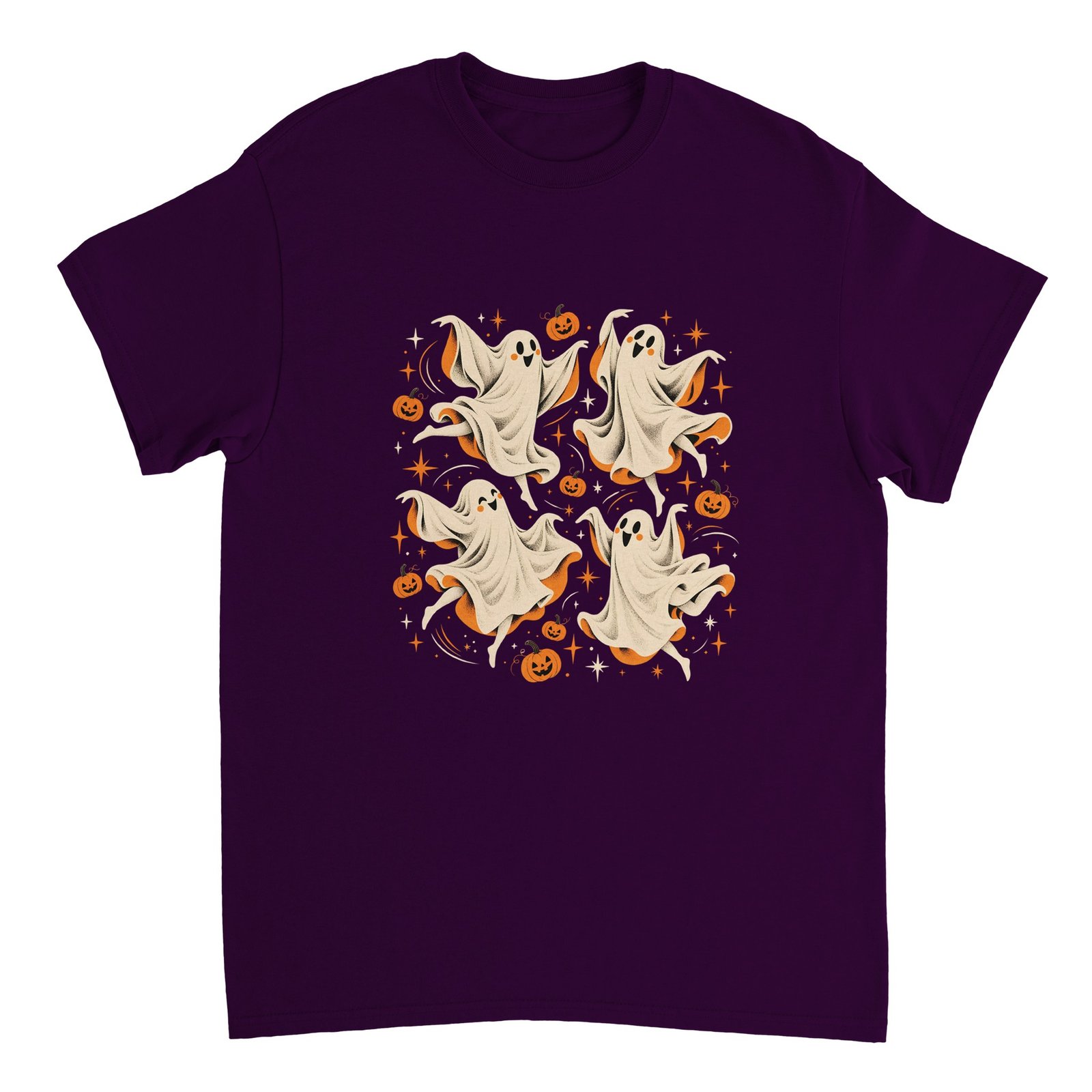 Dancing Ghosts Halloween Shirt – Cute Spooky Ghosts & Pumpkins Graphic T-Shirt 9 f2249741-811b-4689-89a5-49dd0dbf04b9