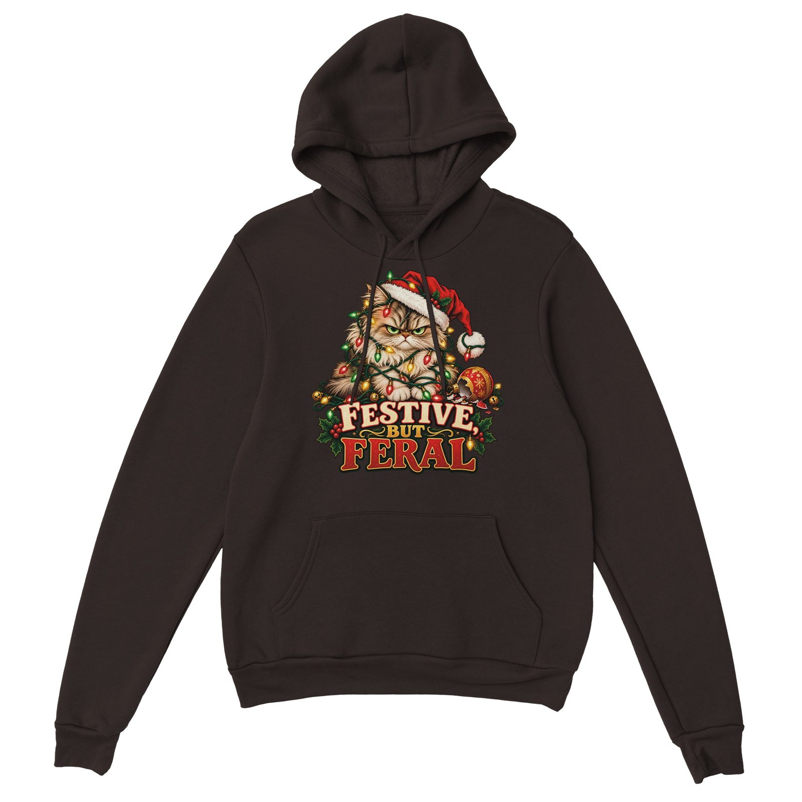 Festive But Feral Hoodie - Grumpy Cat Christmas Lights Unisex Pullover 4 f7e529c7-4b82-4d2f-aa24-84a3c8426be9