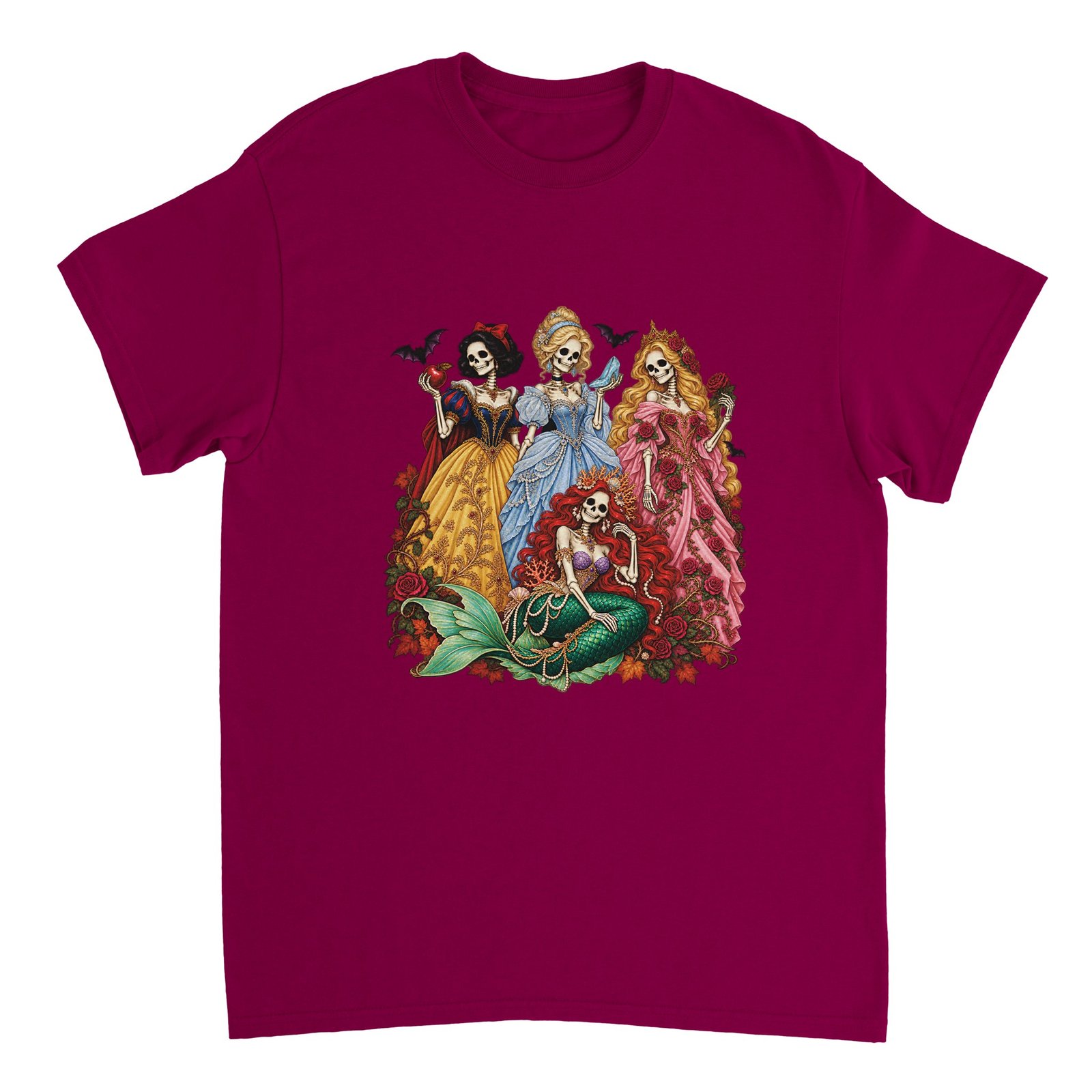 Halloween Skeleton Princesses T-Shirt – Gothic Fairy Tale Graphic Tee 9 f7f67038-924a-4113-806a-5890c60d026f