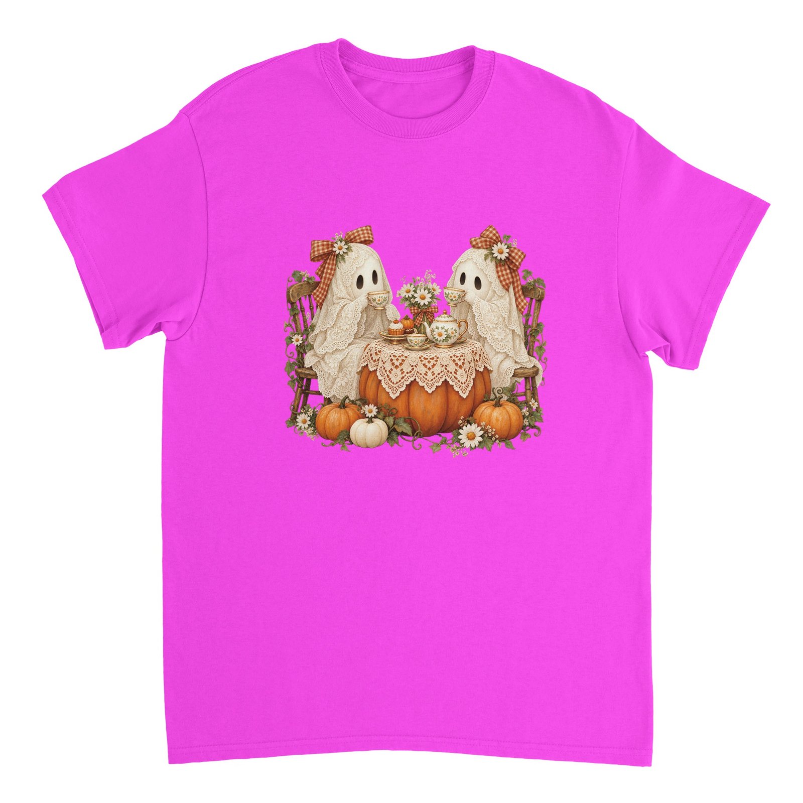 Pumpkin Ghost Tea Party Shirt – Cute Cottagecore Halloween Ghosts T-Shirt 14 fc026543-8544-436e-85c6-a77965c21e65